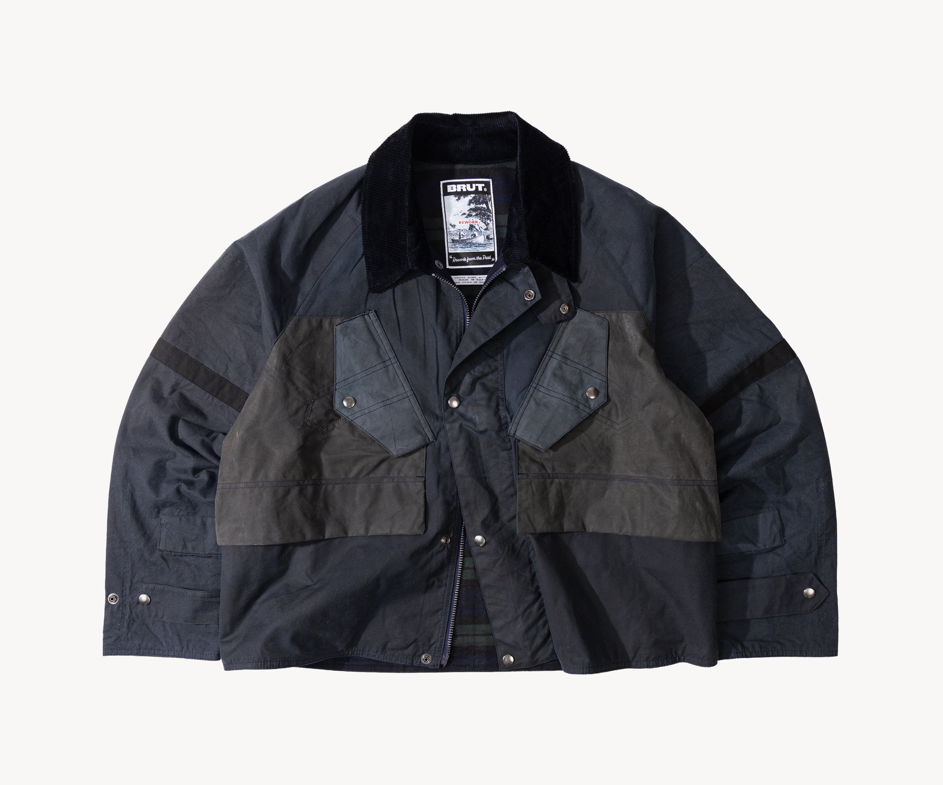 REWORK® TACTICAL WAX JACKET - N° 032 Coats & Jackets X-LARGE / BLUE - BRUT Clothing US