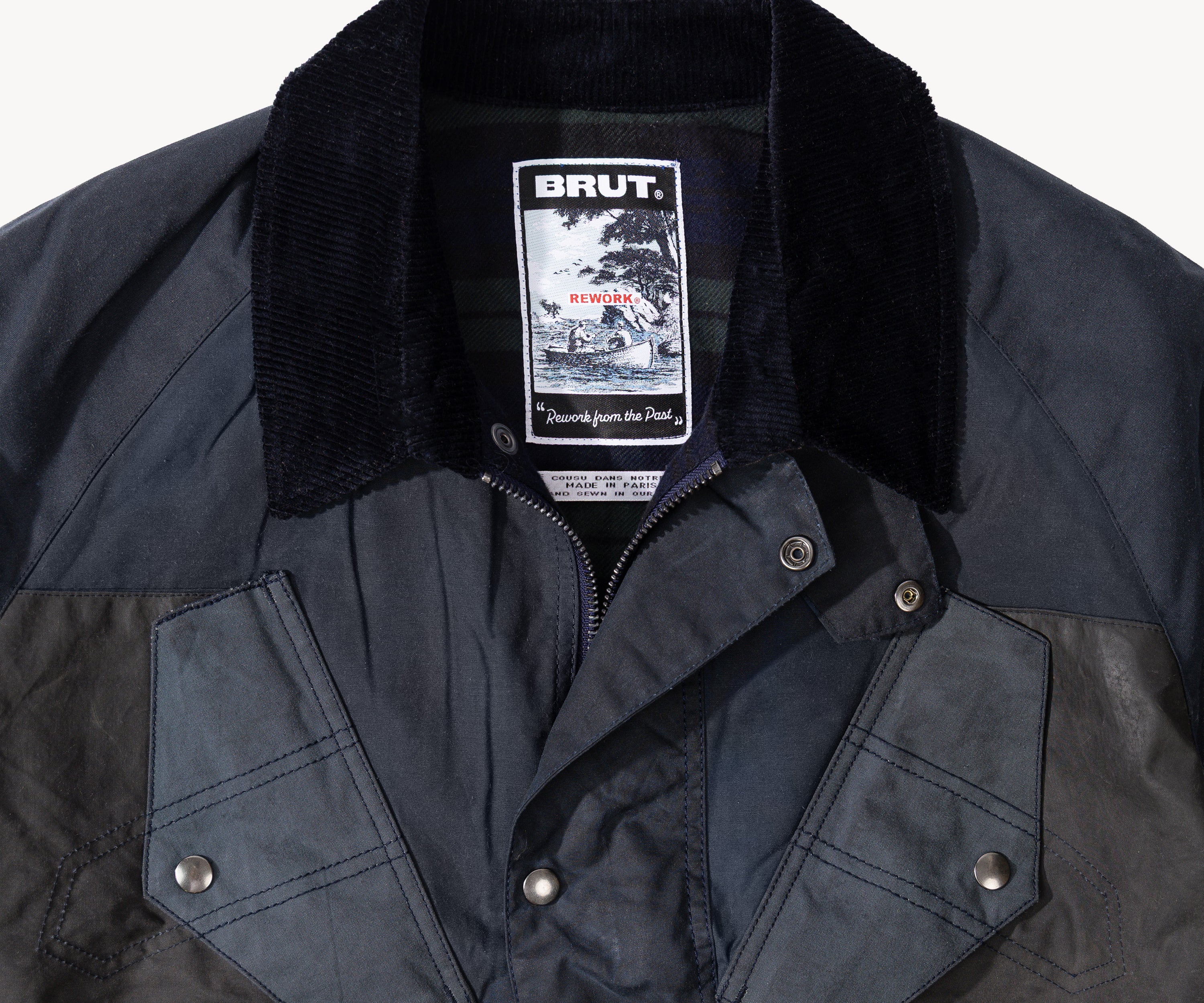 REWORK® TACTICAL WAX JACKET - N° 032 Coats & Jackets X-LARGE / BLUE - BRUT Clothing US