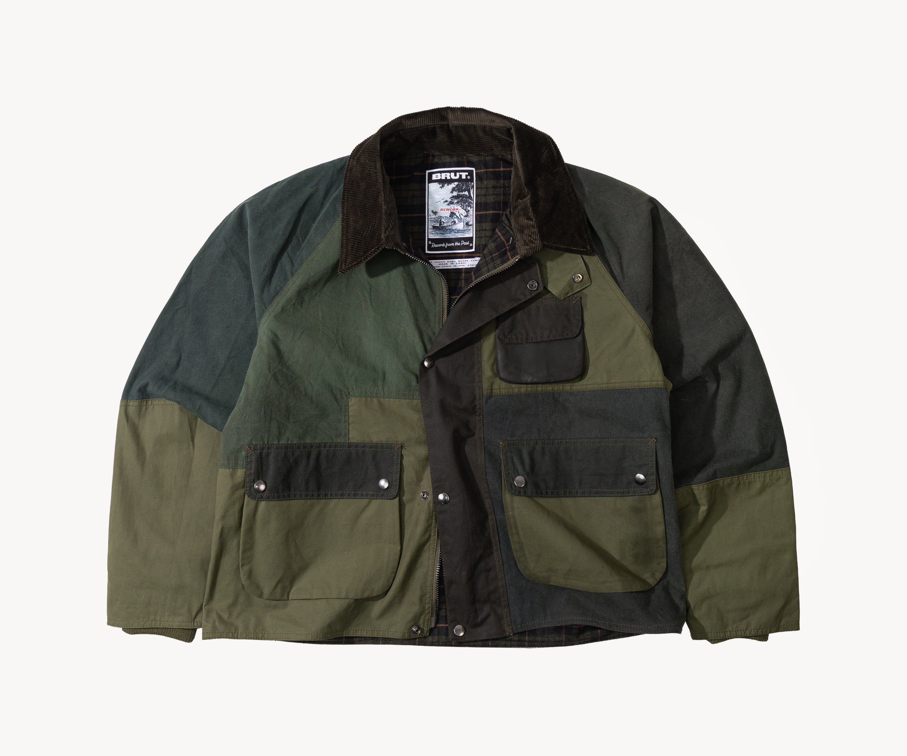 REWORK® FLY WAX JACKET - N° 036 Coats & Jackets LARGE / GREEN - BRUT Clothing US