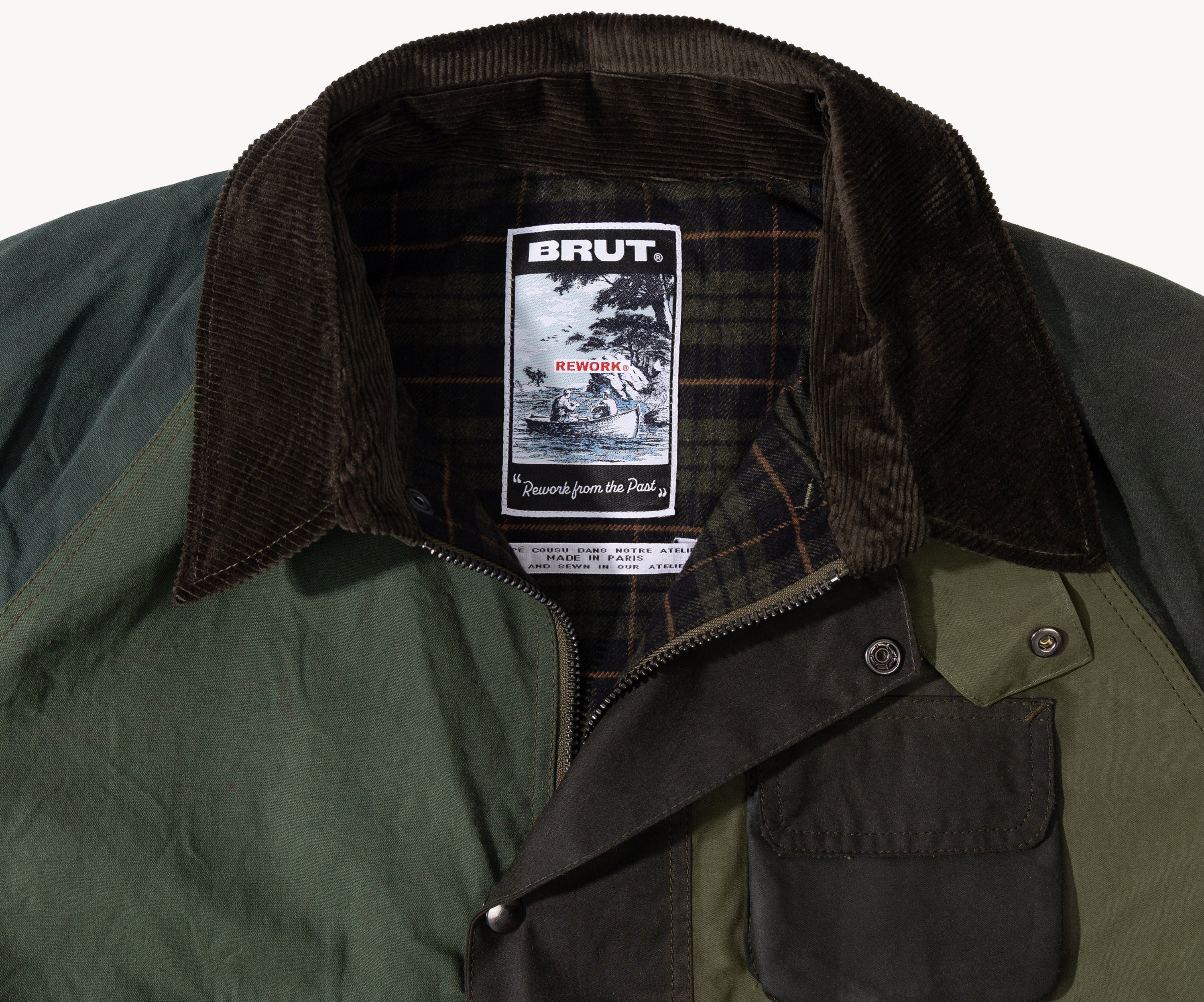 REWORK® FLY WAX JACKET - N° 036 Coats & Jackets LARGE / GREEN - BRUT Clothing US
