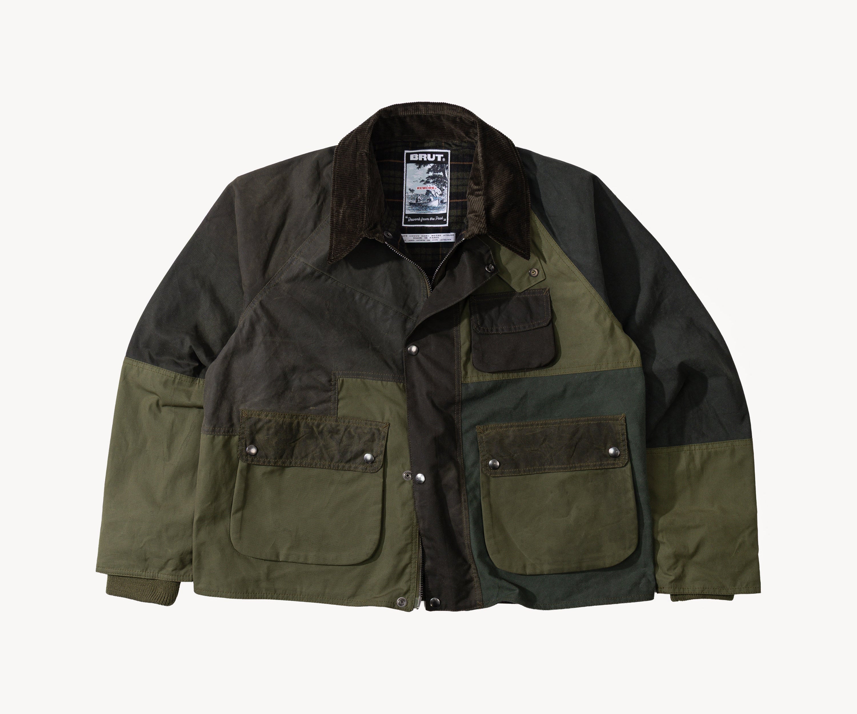REWORK® FLY WAX JACKET - N° 037 Coats & Jackets LARGE / GREEN - BRUT Clothing US