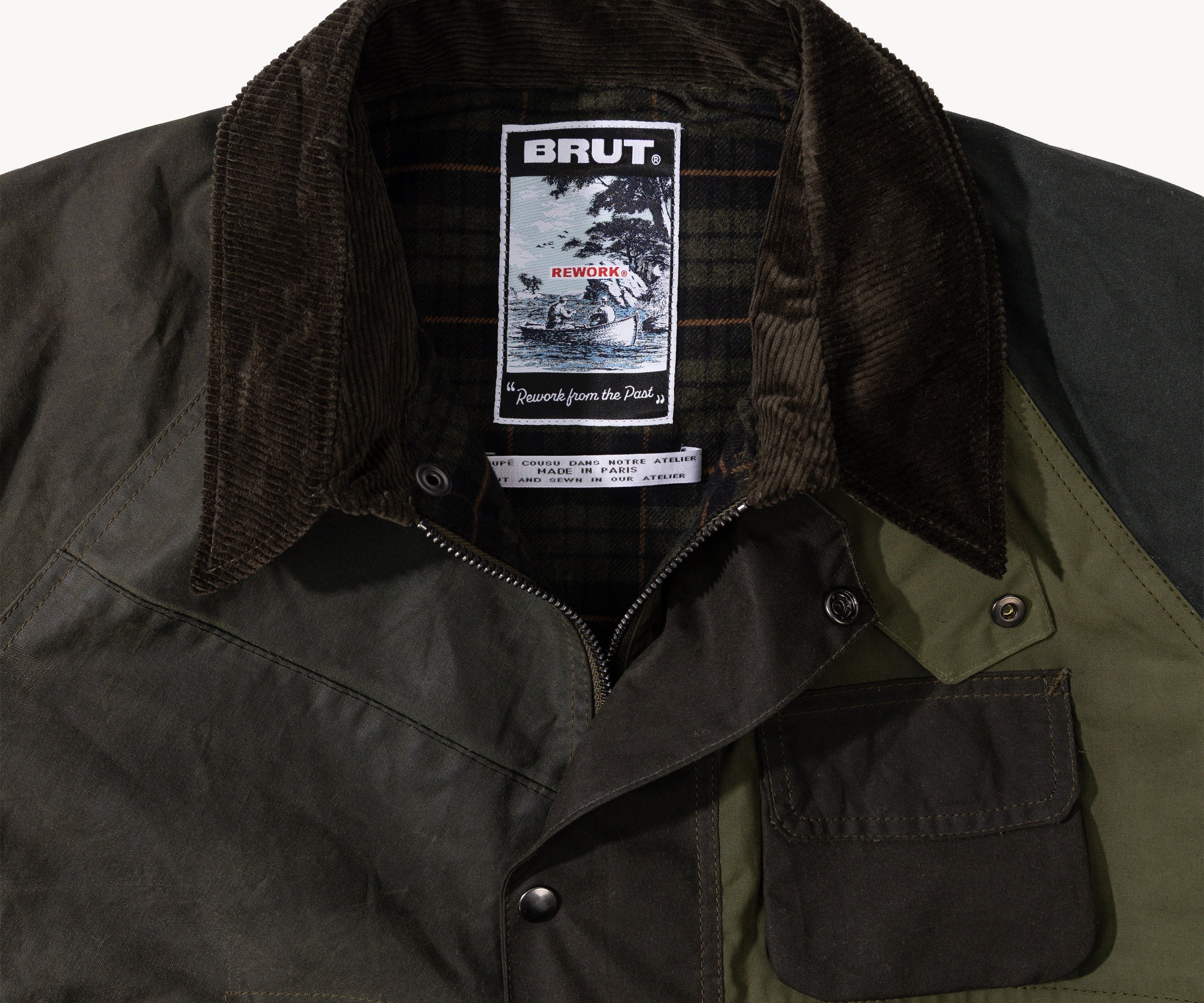 REWORK® FLY WAX JACKET - N° 037 Coats & Jackets LARGE / GREEN - BRUT Clothing US