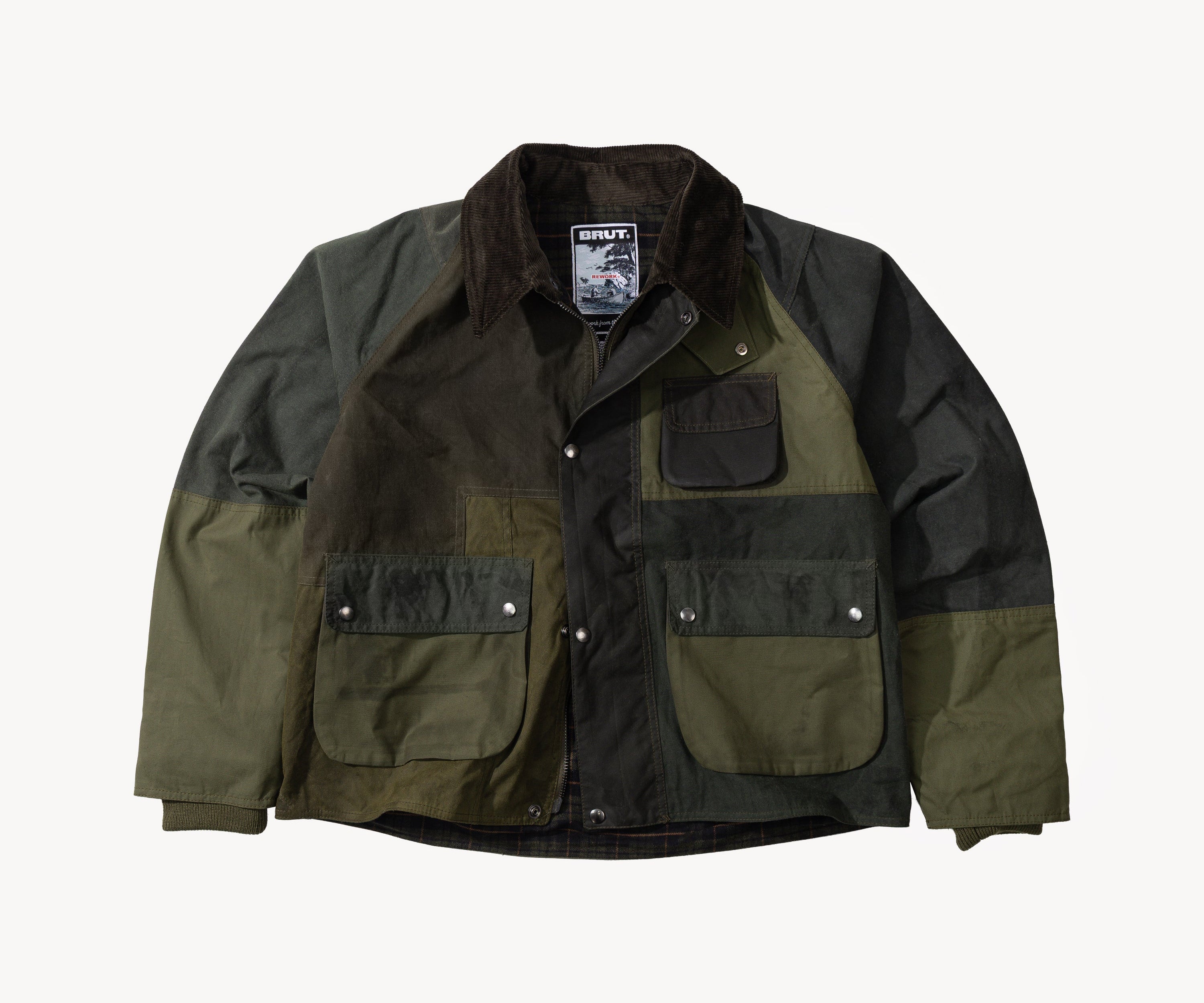 REWORK® FLY WAX JACKET - N° 038 Coats & Jackets LARGE / GREEN - BRUT Clothing US