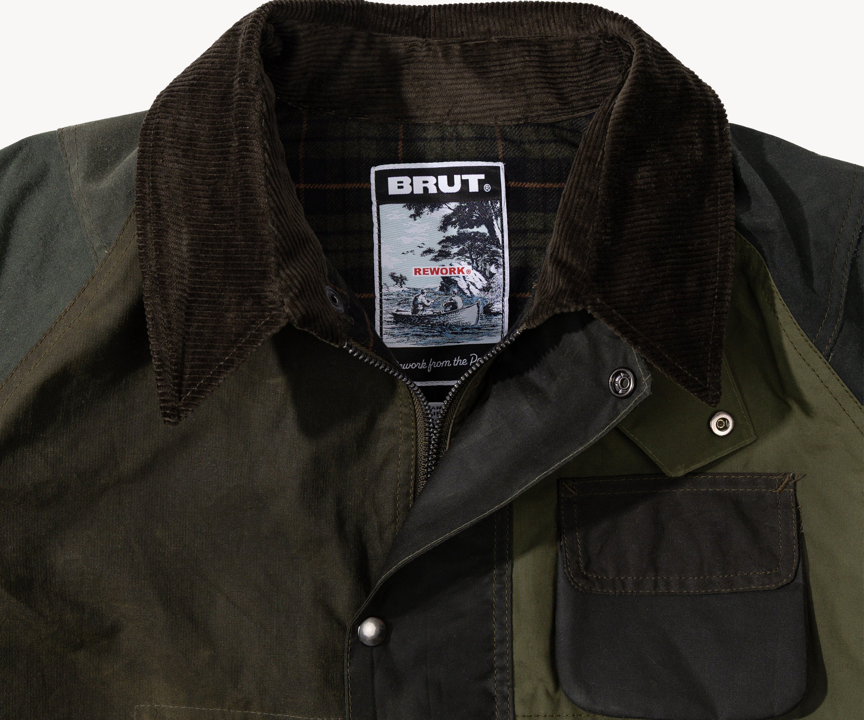 REWORK® FLY WAX JACKET - N° 038 Coats & Jackets LARGE / GREEN - BRUT Clothing US