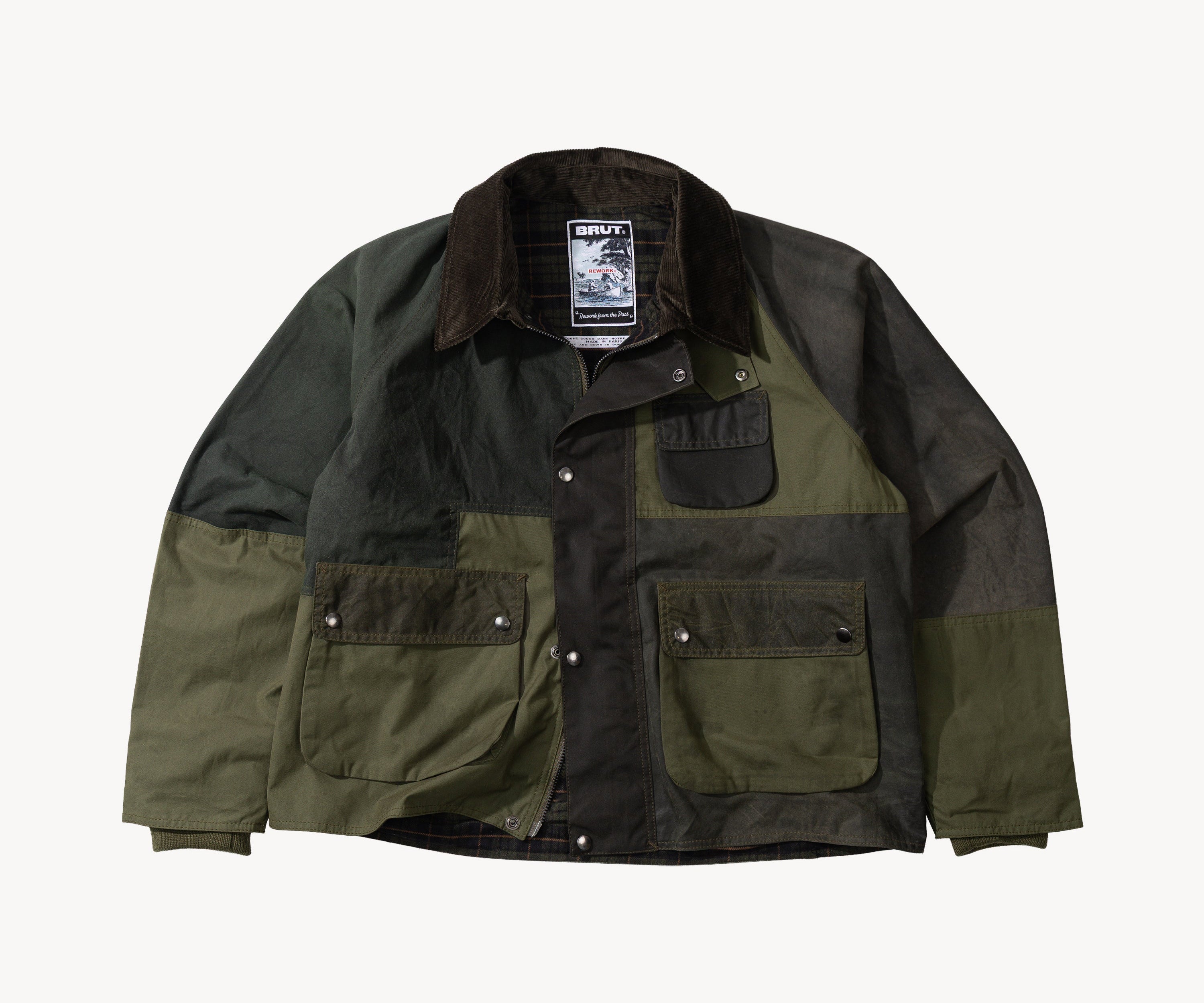 REWORK® FLY WAX JACKET - N° 039 Coats & Jackets LARGE / GREEN - BRUT Clothing US