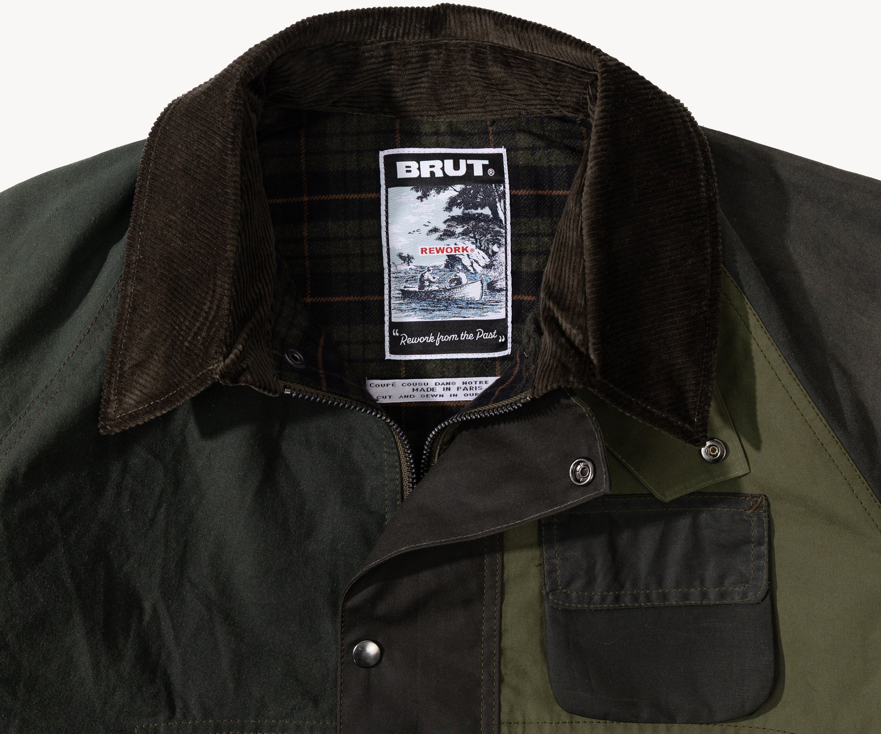REWORK® FLY WAX JACKET - N° 039 Coats & Jackets LARGE / GREEN - BRUT Clothing US