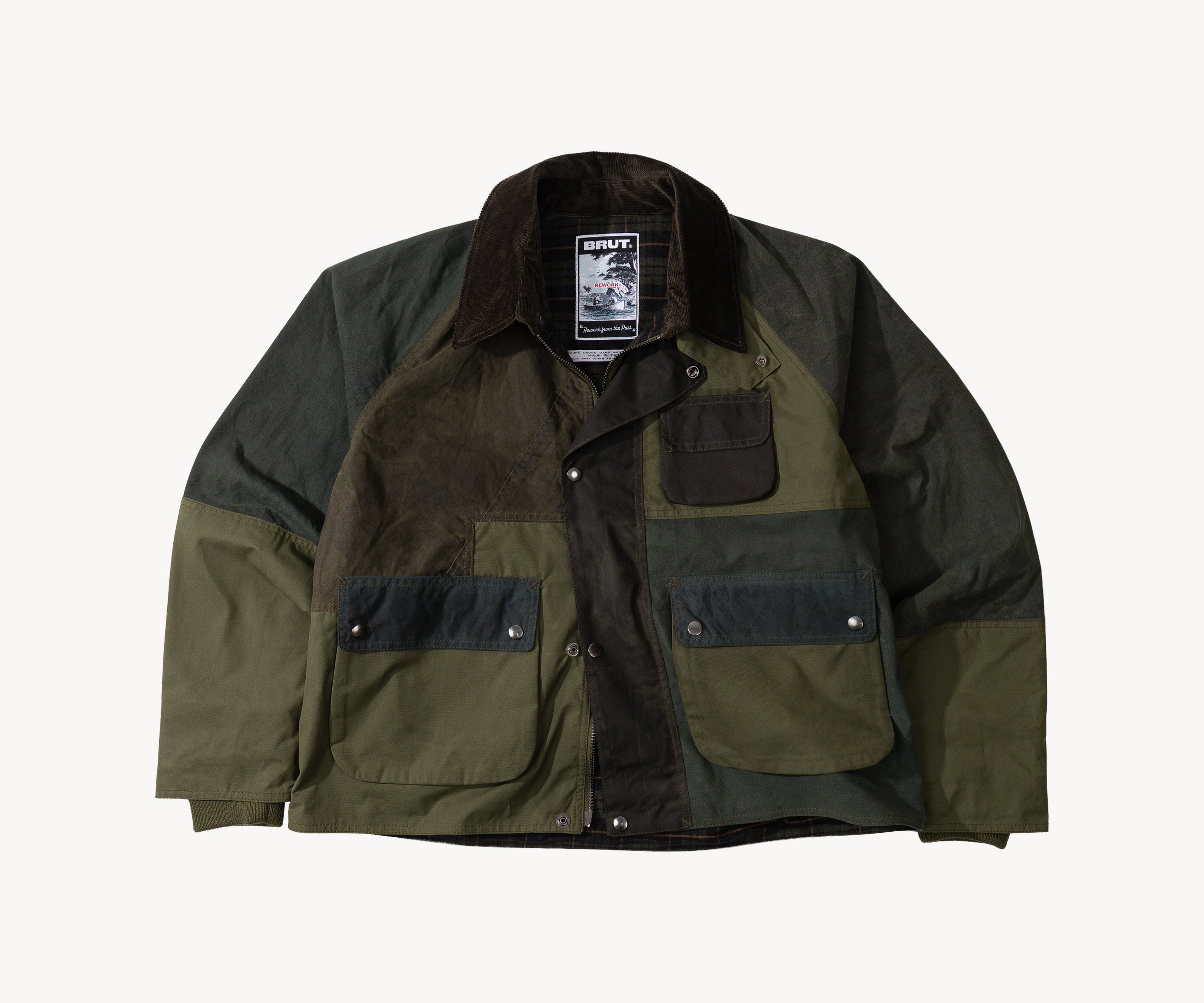 REWORK® FLY WAX JACKET - N° 040 Coats & Jackets LARGE / GREEN - BRUT Clothing US