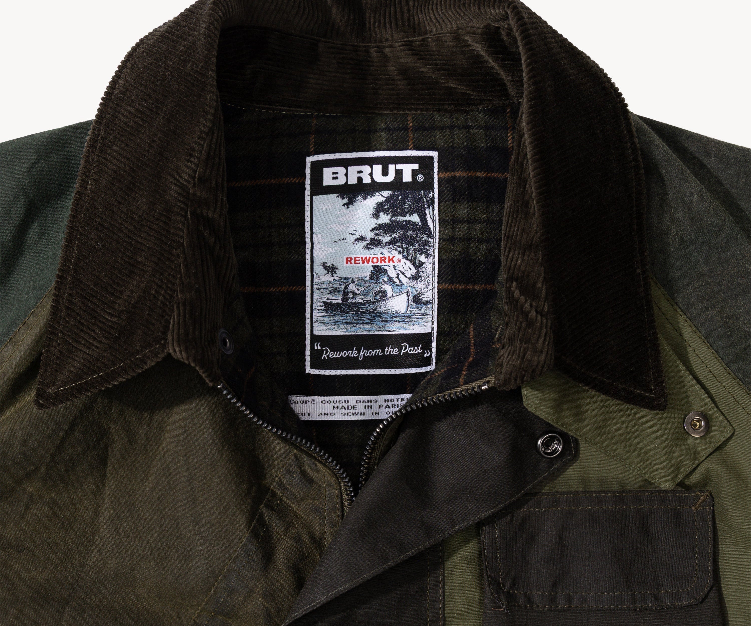 REWORK® FLY WAX JACKET - N° 040 Coats & Jackets LARGE / GREEN - BRUT Clothing US