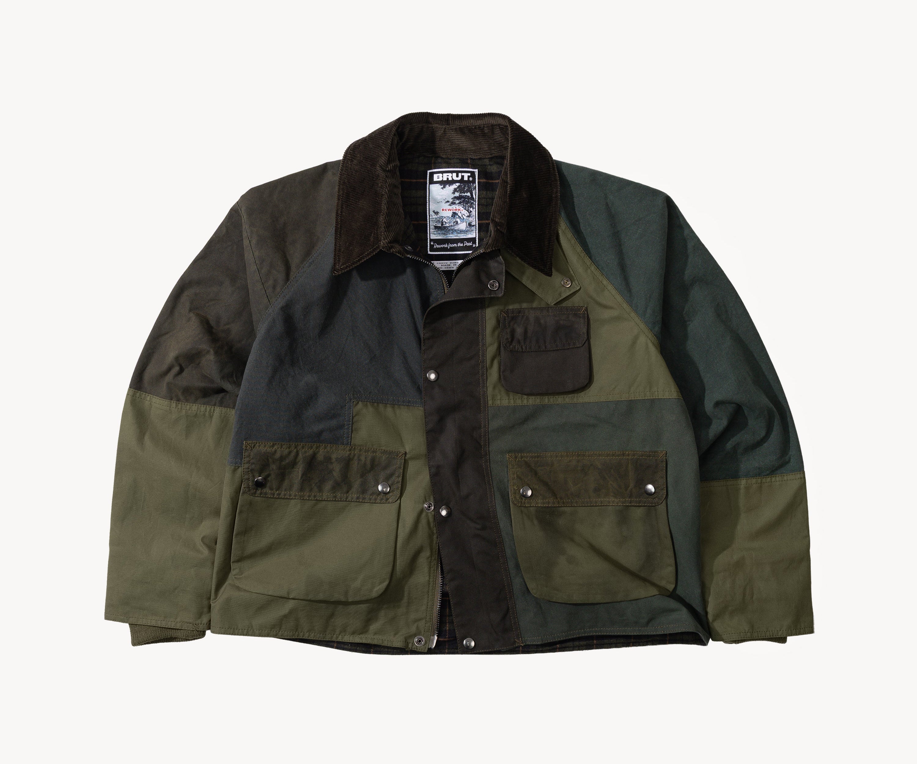 REWORK® FLY WAX JACKET - N° 041 Coats & Jackets LARGE / GREEN - BRUT Clothing US