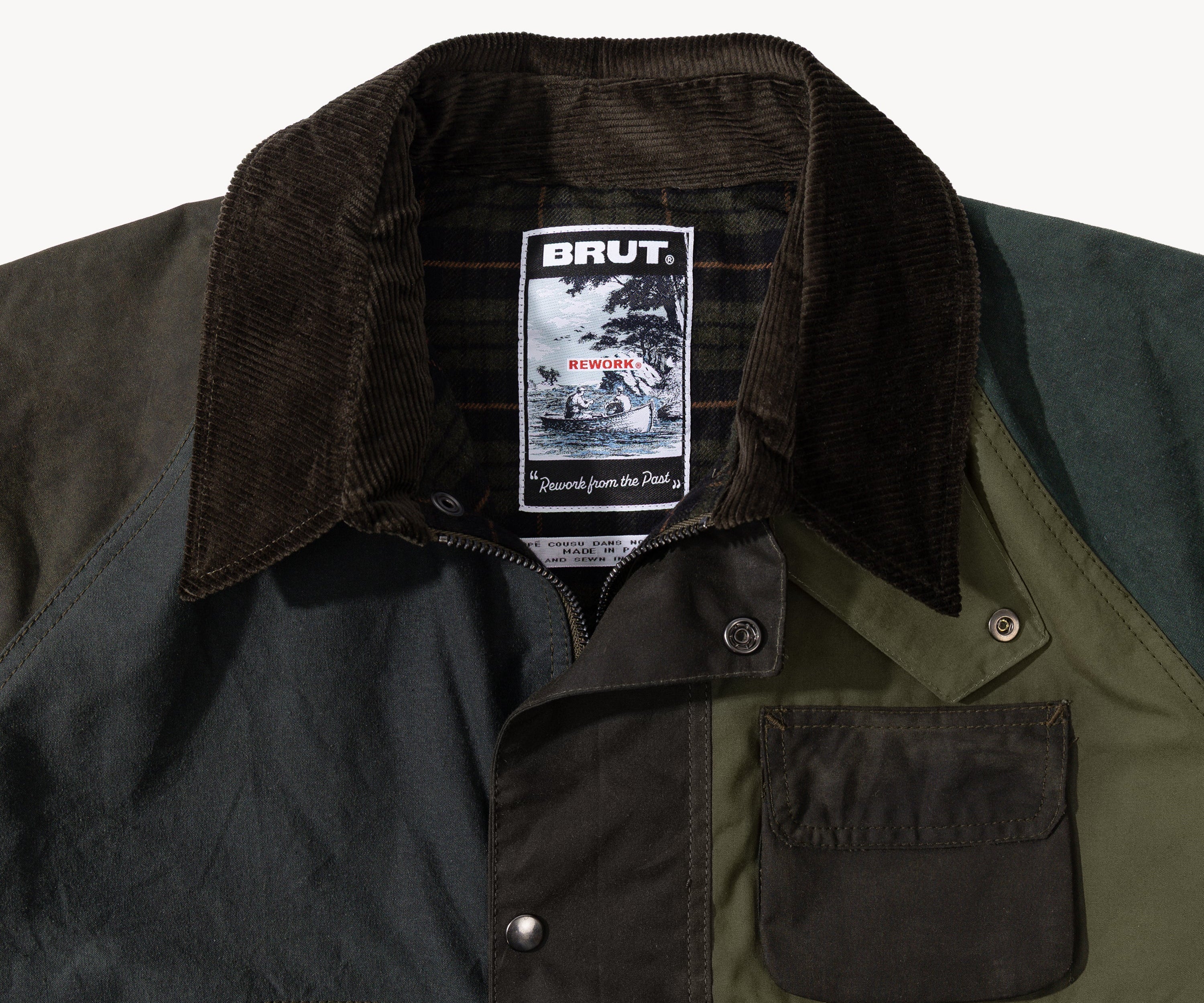 REWORK® FLY WAX JACKET - N° 041 Coats & Jackets LARGE / GREEN - BRUT Clothing US