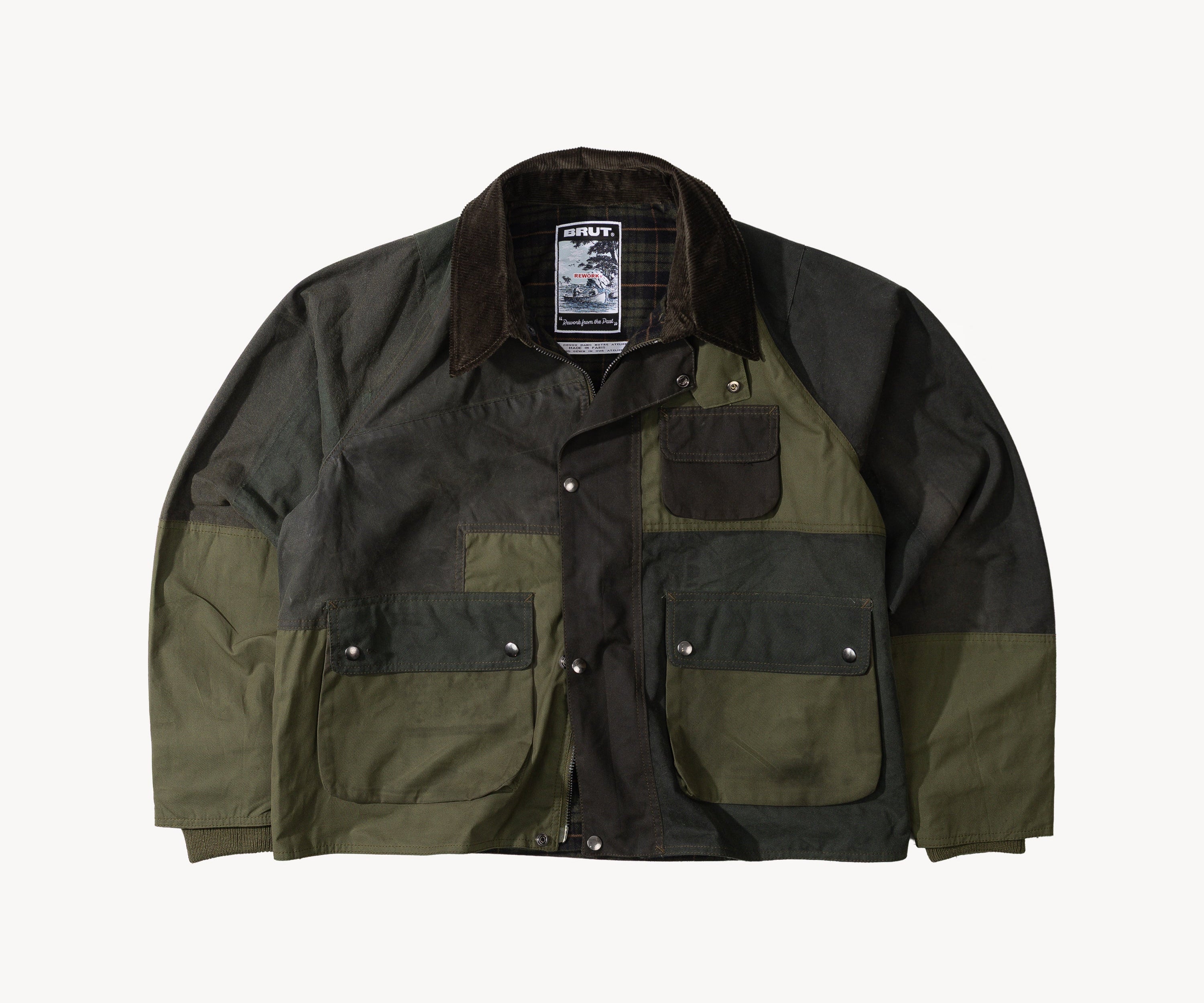REWORK® FLY WAX JACKET - N° 042 Coats & Jackets LARGE / GREEN - BRUT Clothing US