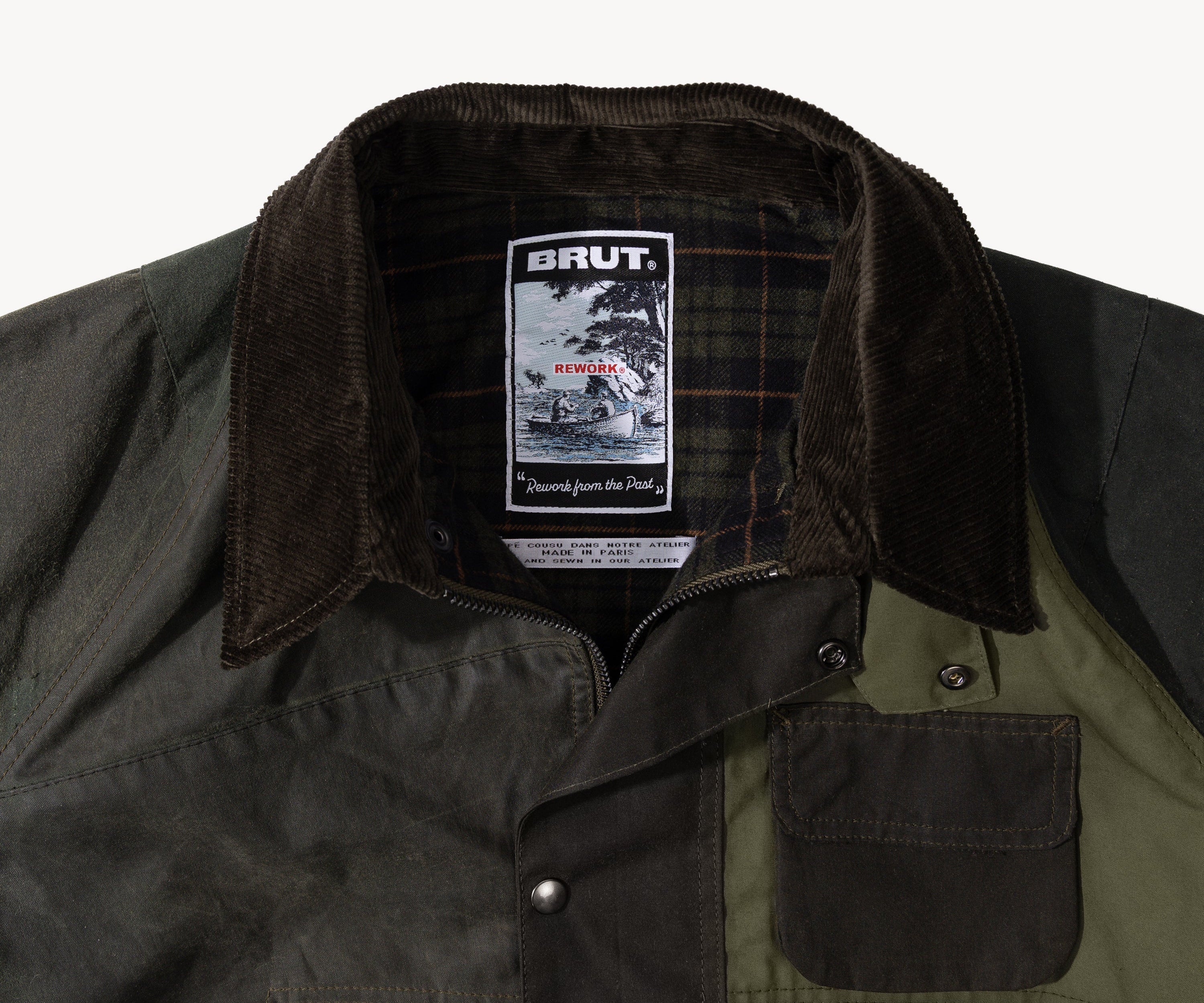 REWORK® FLY WAX JACKET - N° 042 Coats & Jackets LARGE / GREEN - BRUT Clothing US