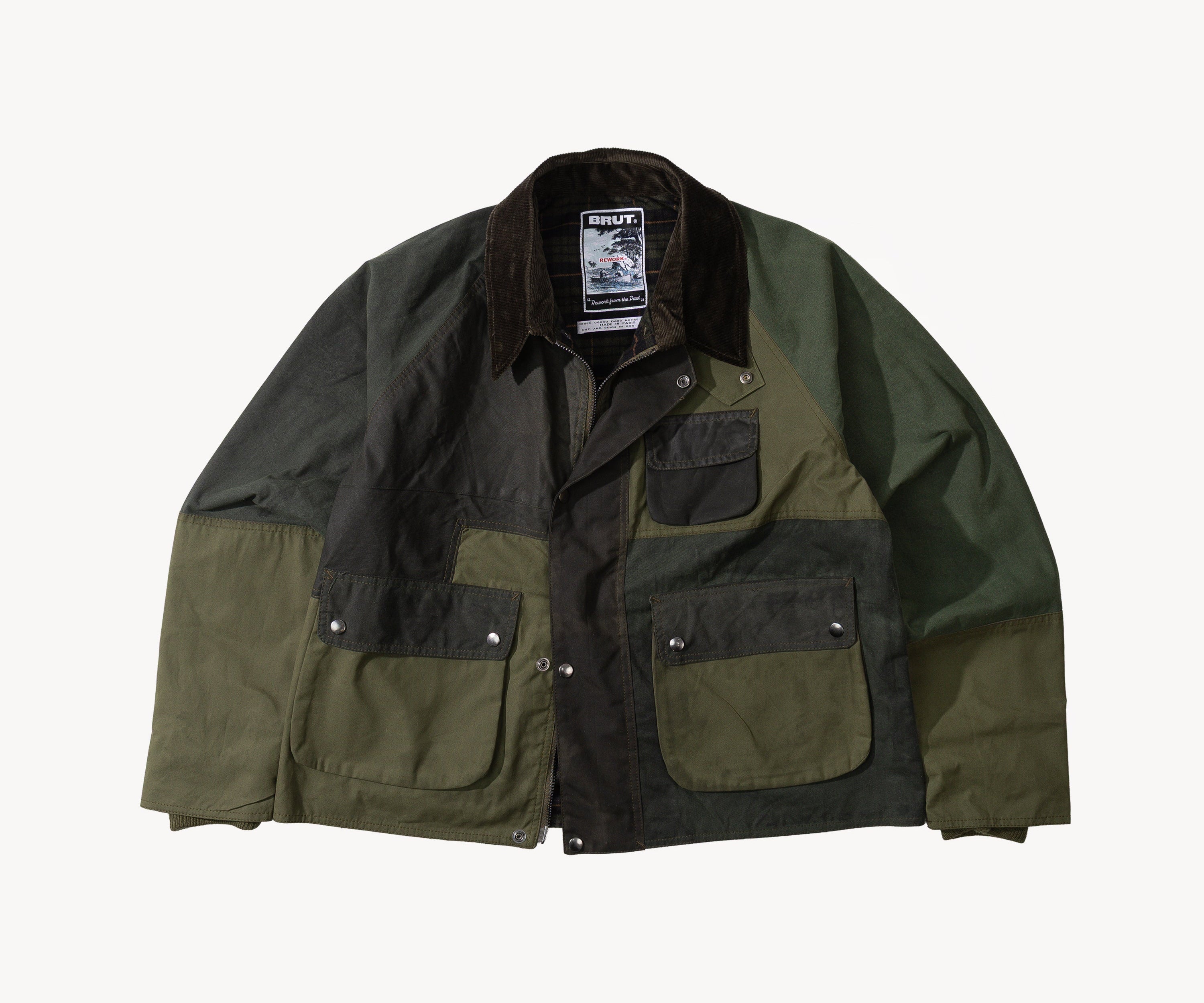 REWORK® FLY WAX JACKET - N° 043 Coats & Jackets LARGE / GREEN - BRUT Clothing US