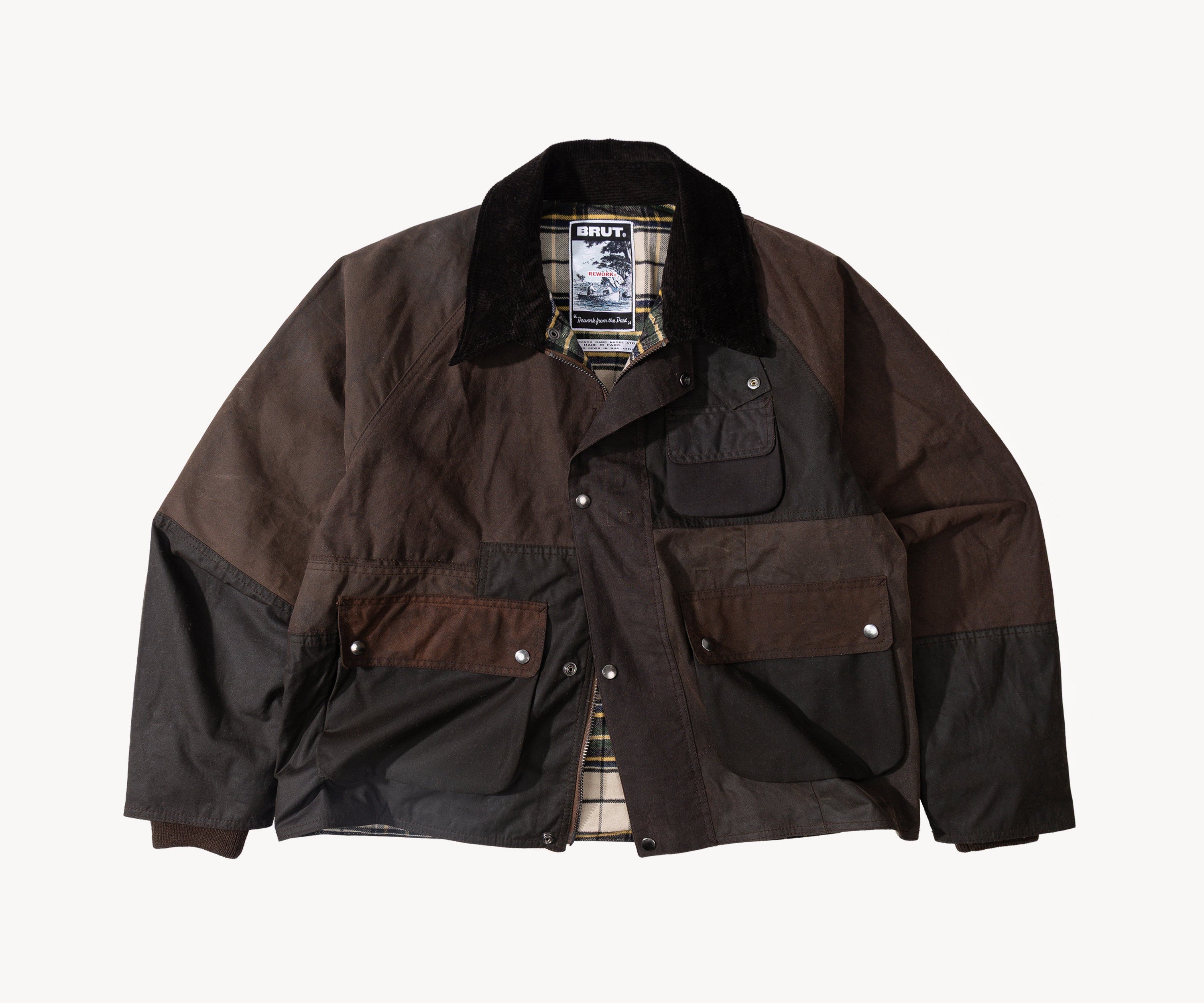 REWORK® FLY WAX JACKET - N° 047 Coats & Jackets LARGE / BROWN - BRUT Clothing US