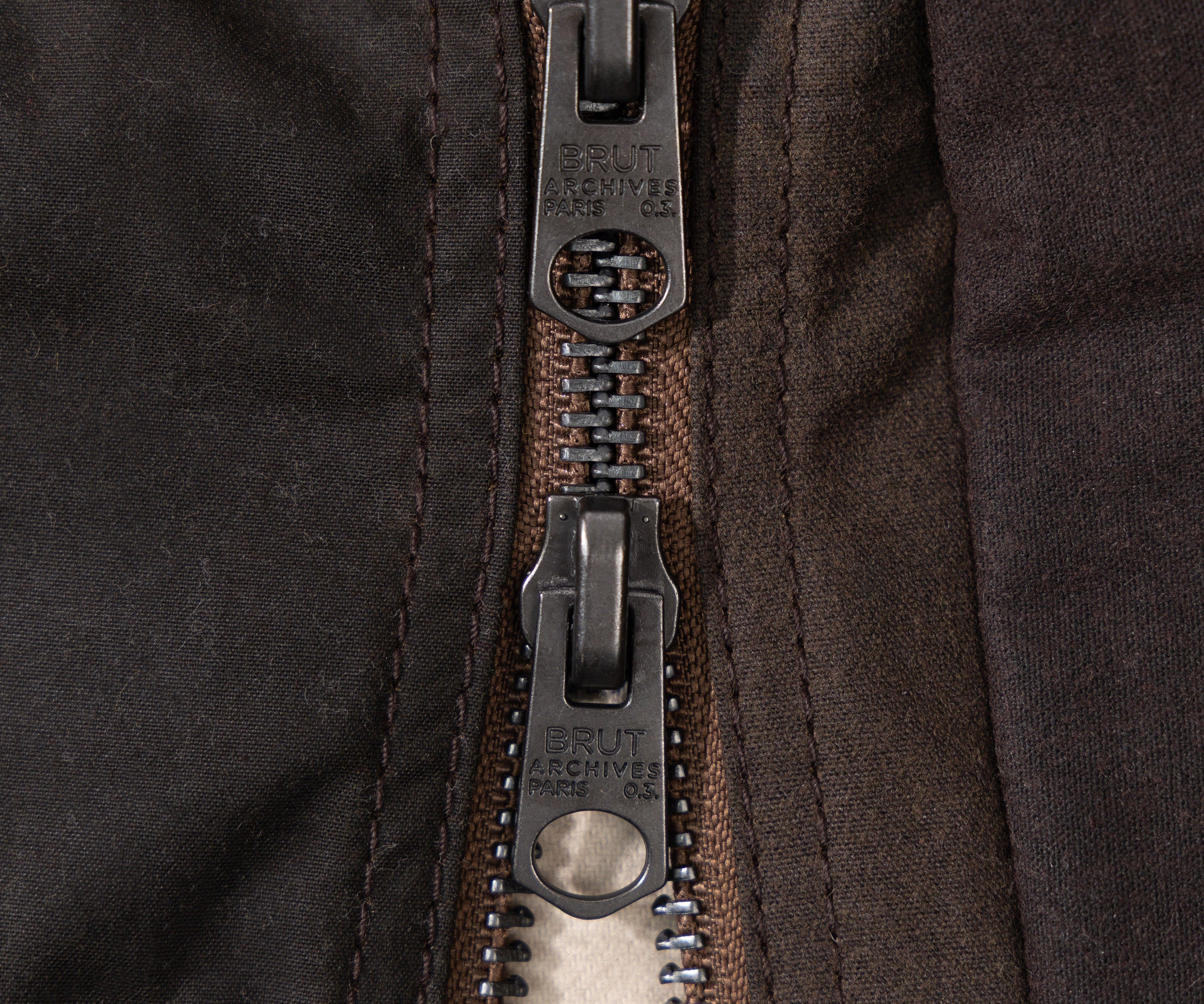 REWORK® FLY WAX JACKET - N° 047 Coats & Jackets LARGE / BROWN - BRUT Clothing US