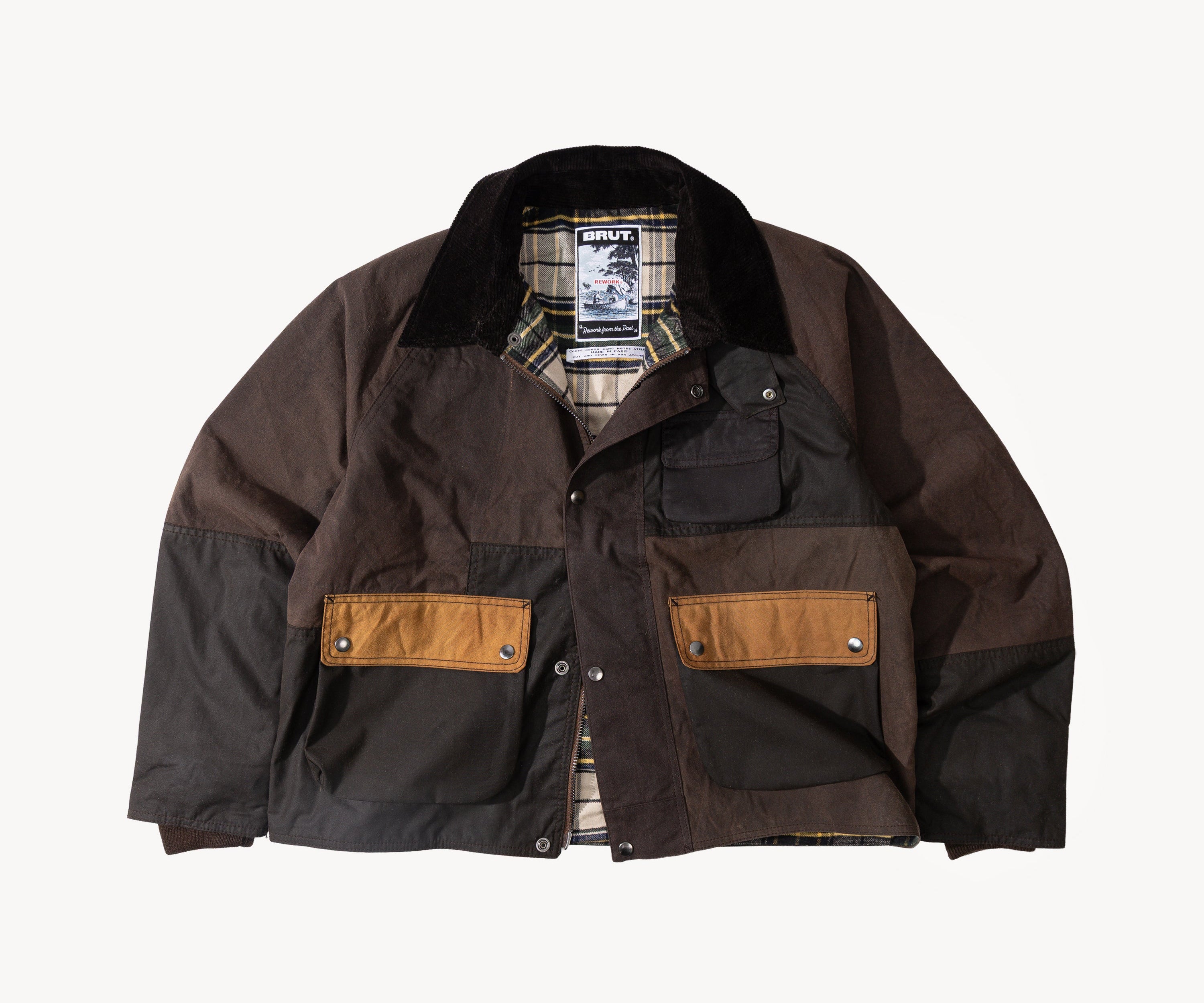 REWORK® FLY WAX JACKET - N° 048 Coats & Jackets LARGE / BROWN - BRUT Clothing US