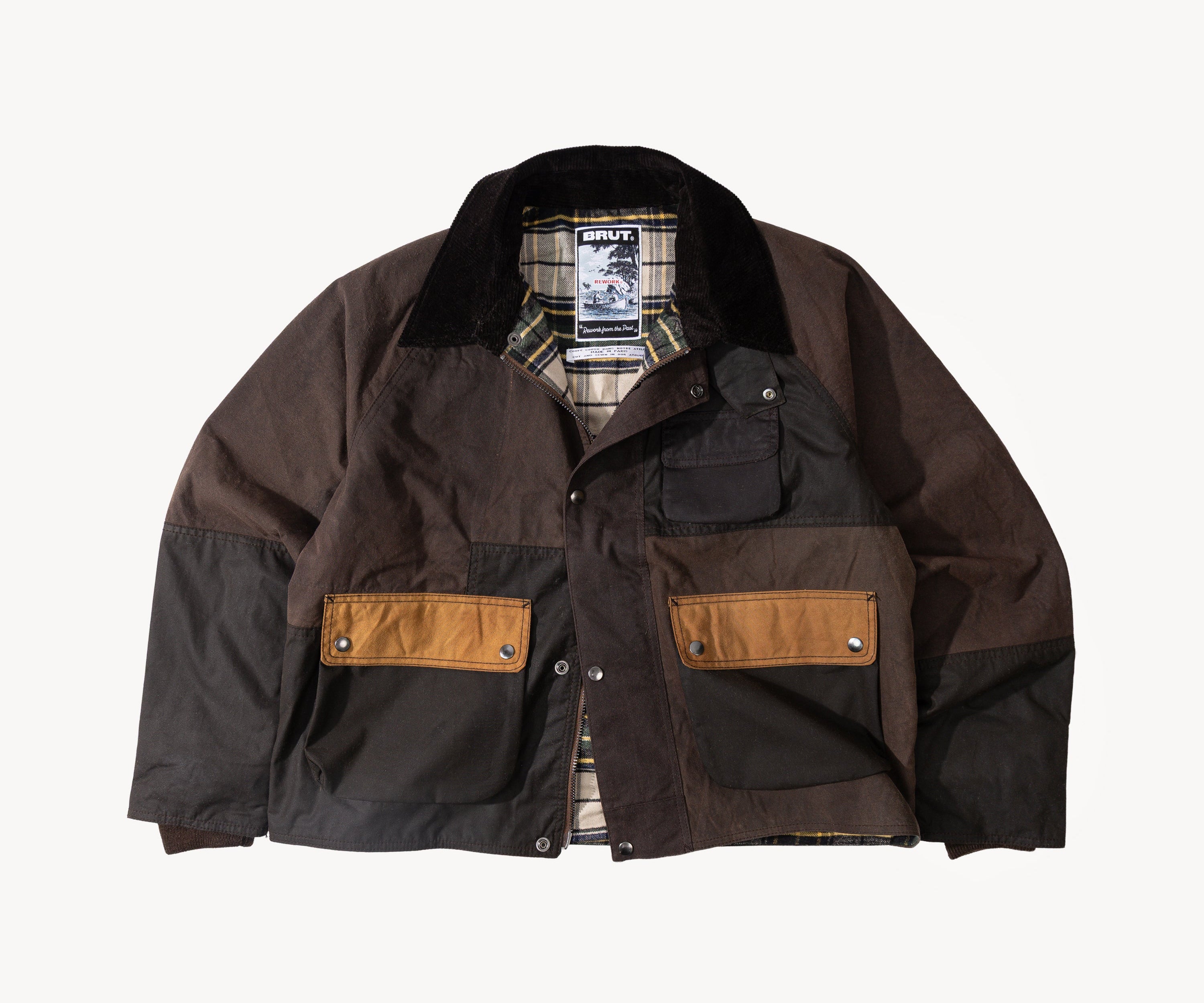 REWORK® FLY WAX JACKET - N° 048 Coats & Jackets LARGE / BROWN - BRUT Clothing US