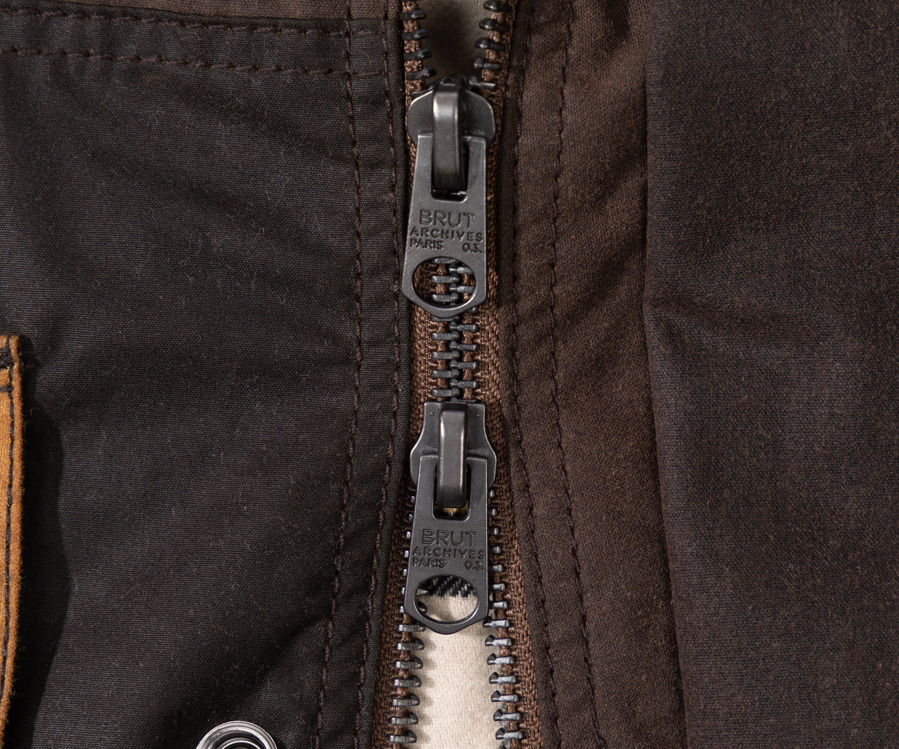 REWORK® FLY WAX JACKET - N° 048 Coats & Jackets LARGE / BROWN - BRUT Clothing US