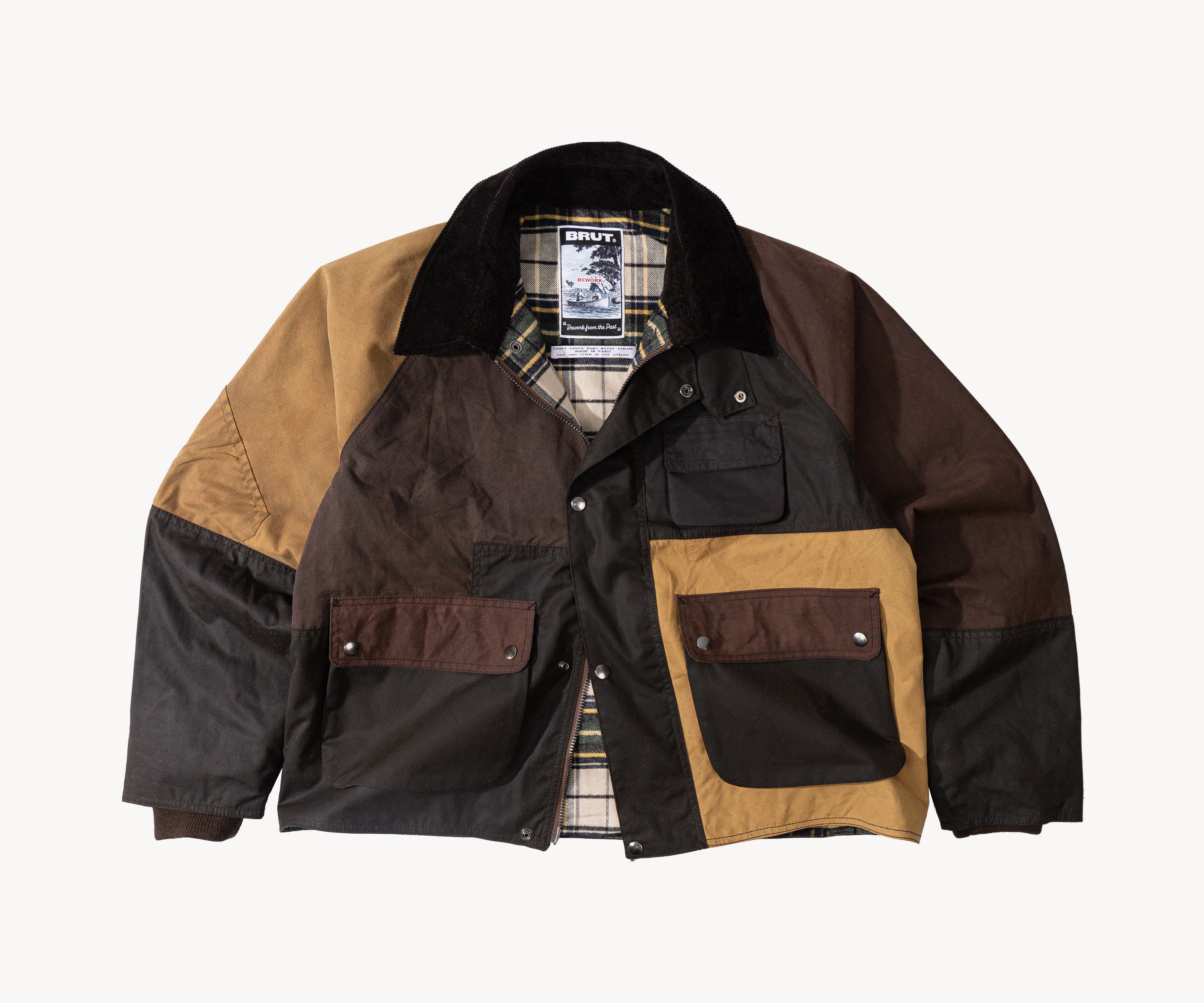REWORK® FLY WAX JACKET - N° 049 Coats & Jackets LARGE / BROWN - BRUT Clothing US