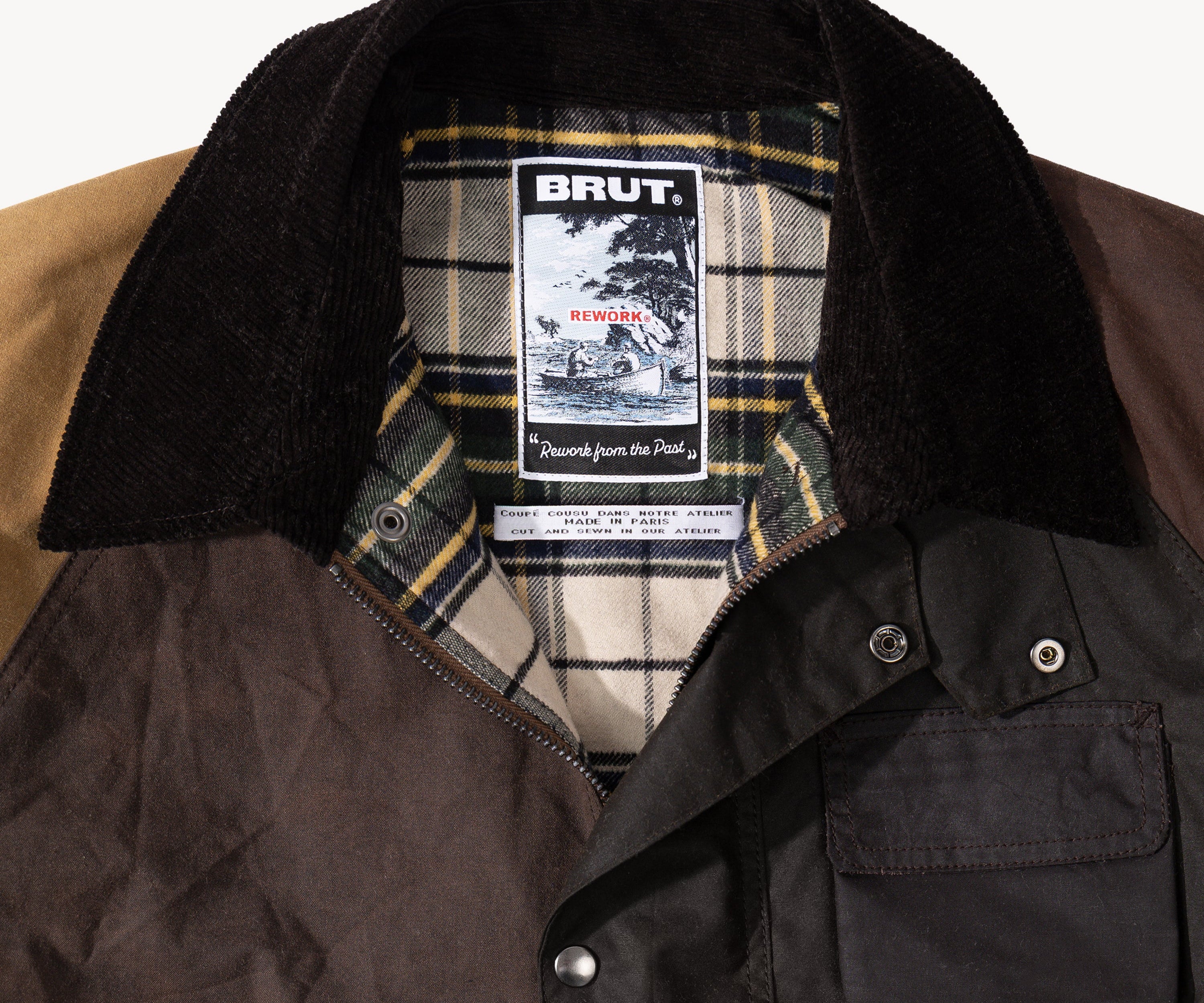 REWORK® FLY WAX JACKET - N° 049 Coats & Jackets LARGE / BROWN - BRUT Clothing US