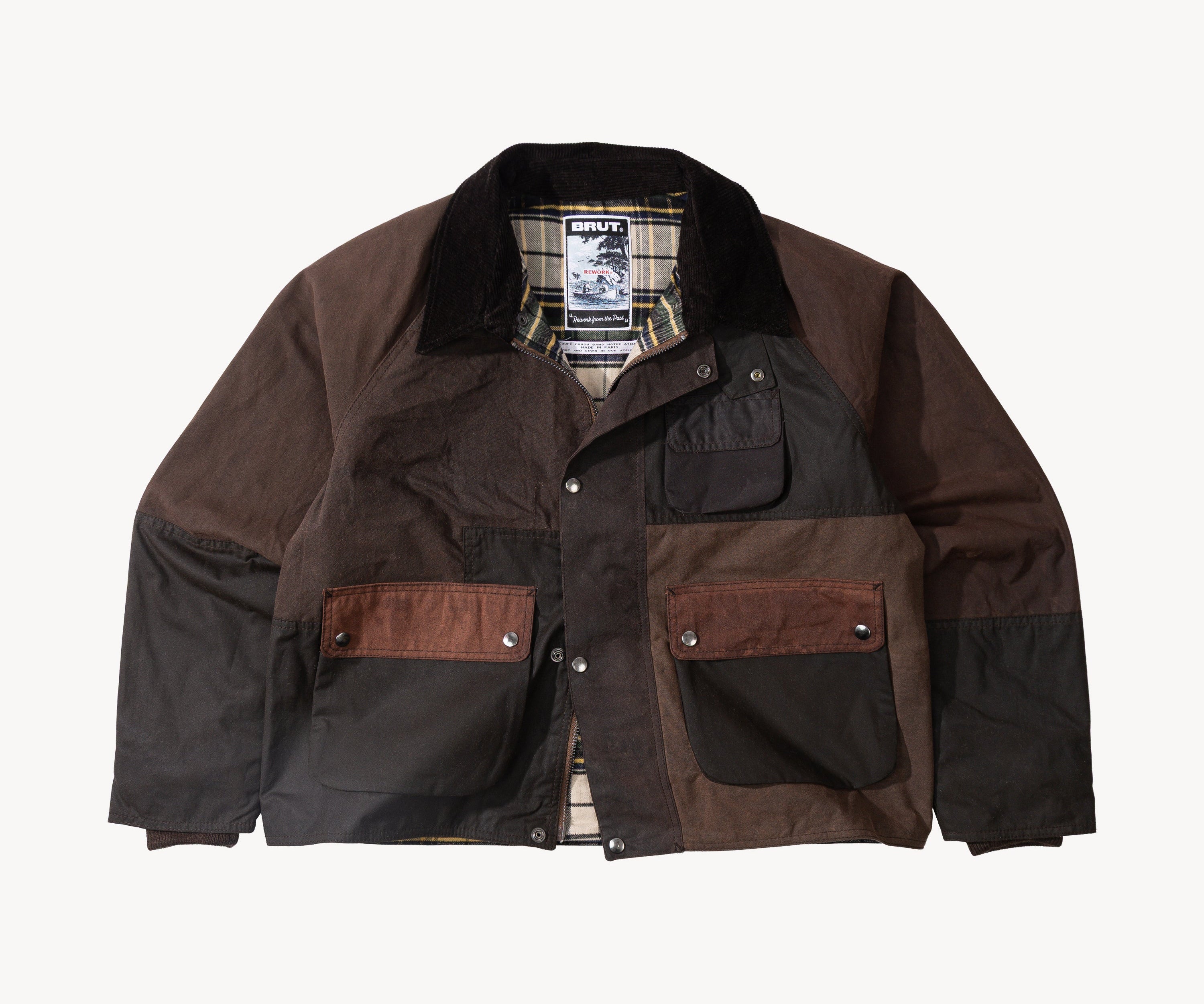 REWORK® FLY WAX JACKET - N° 050 Coats & Jackets LARGE / BROWN - BRUT Clothing US