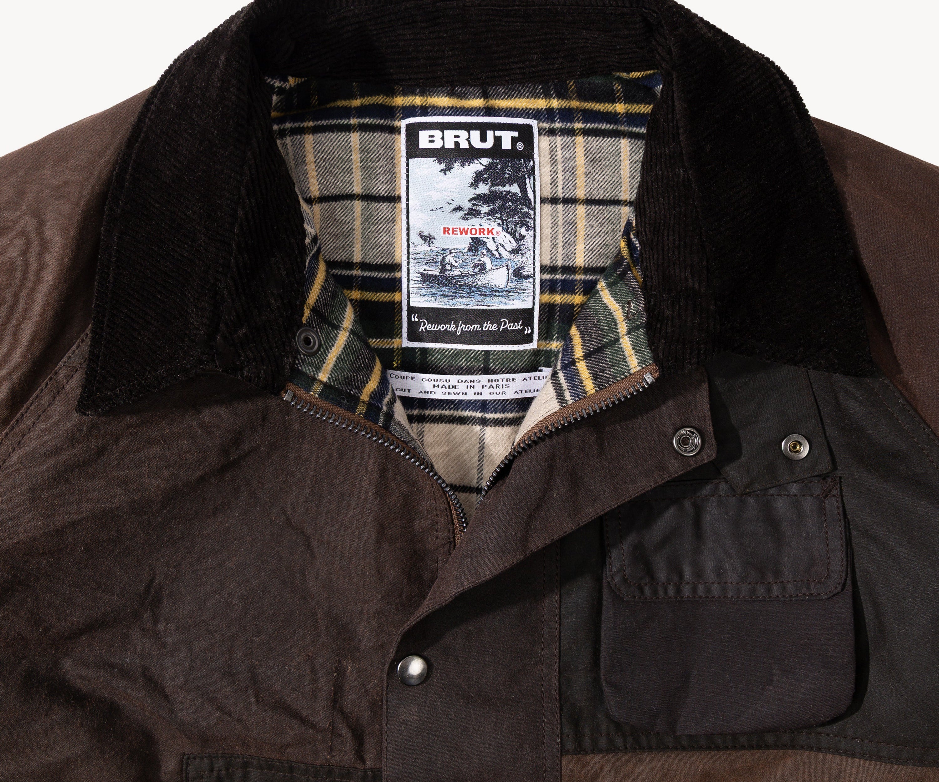 REWORK® FLY WAX JACKET - N° 050 Coats & Jackets LARGE / BROWN - BRUT Clothing US