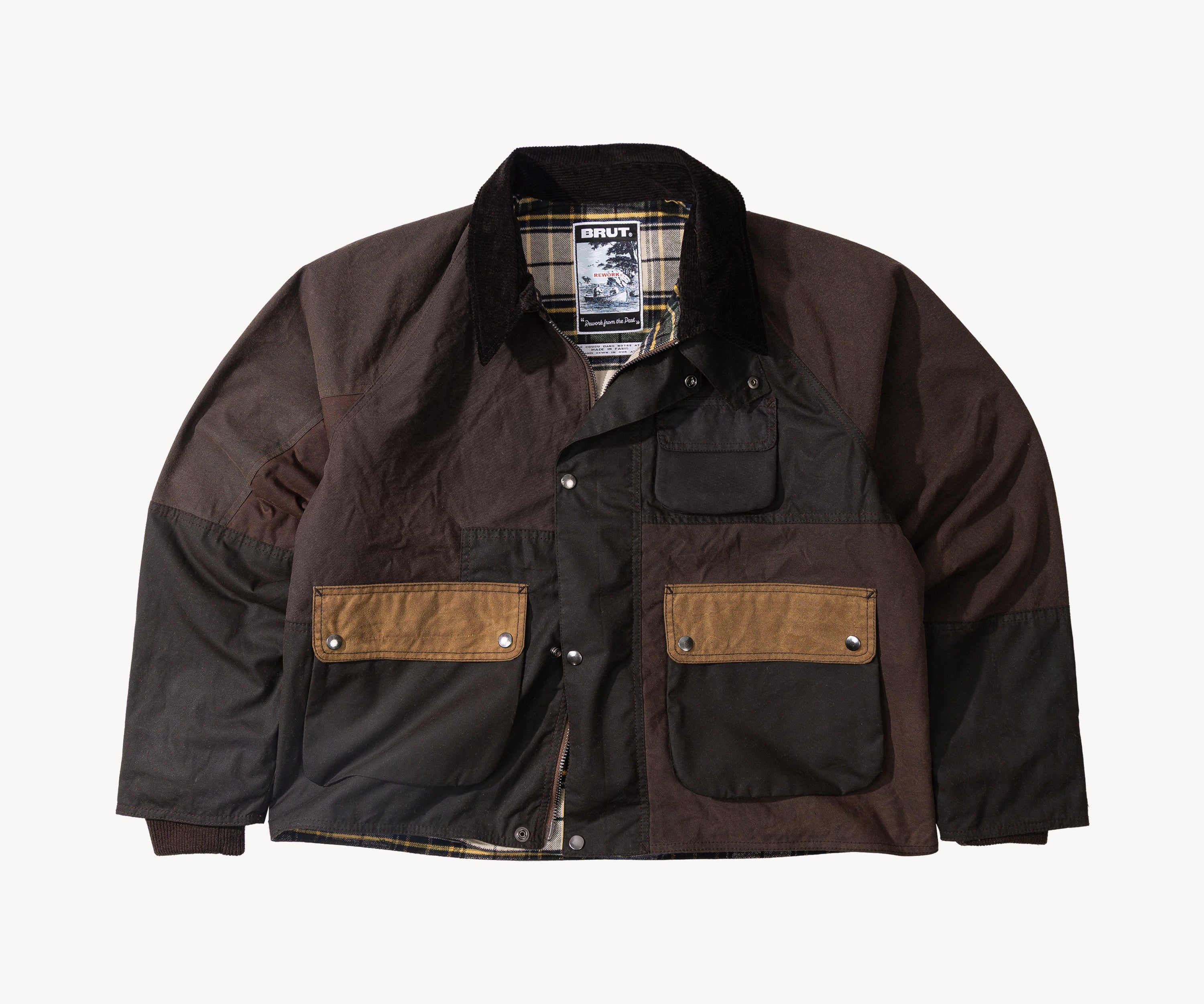 REWORK® FLY WAX JACKET - N° 051 Coats & Jackets LARGE / BROWN - BRUT Clothing US
