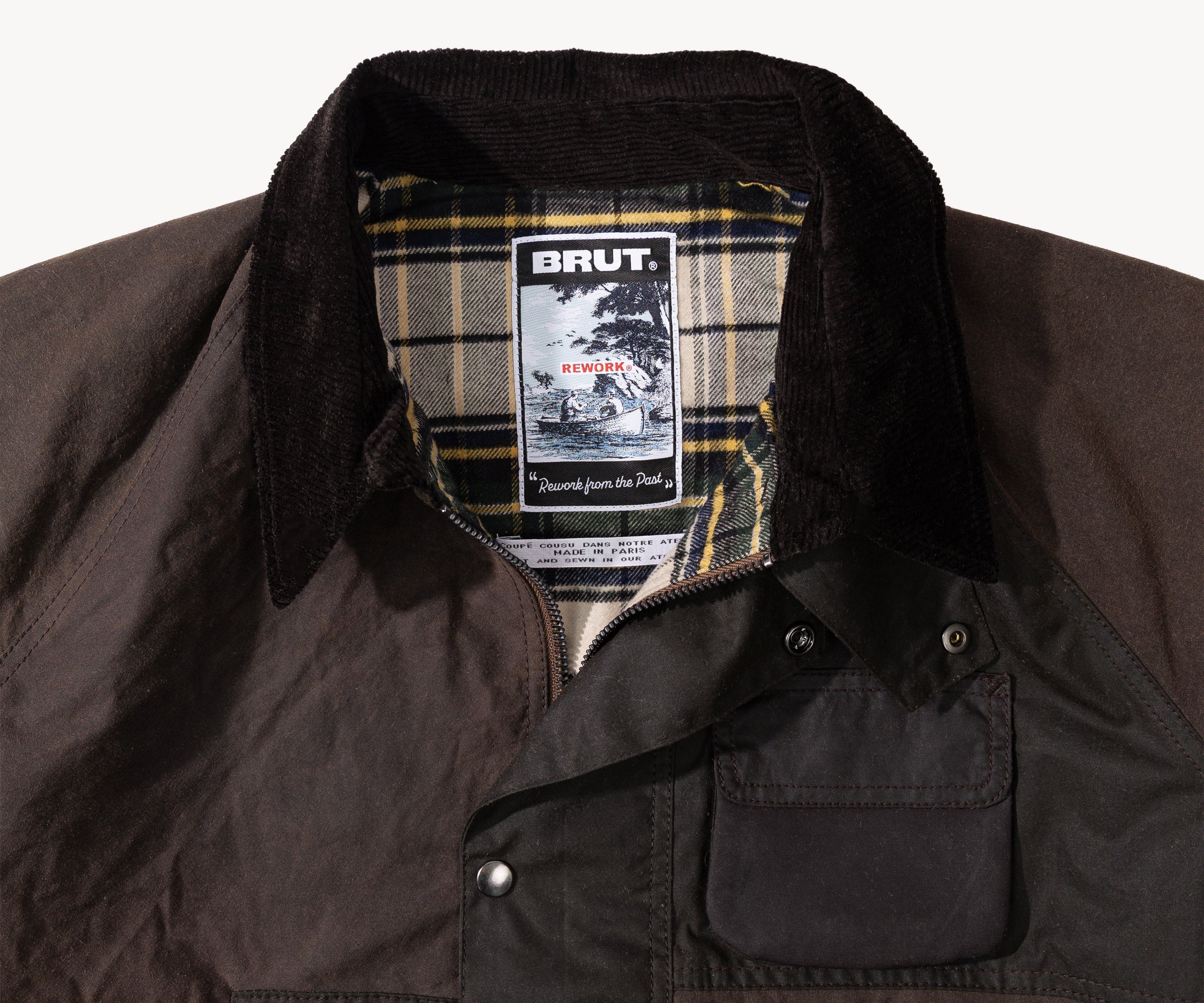 REWORK® FLY WAX JACKET - N° 051 Coats & Jackets LARGE / BROWN - BRUT Clothing US