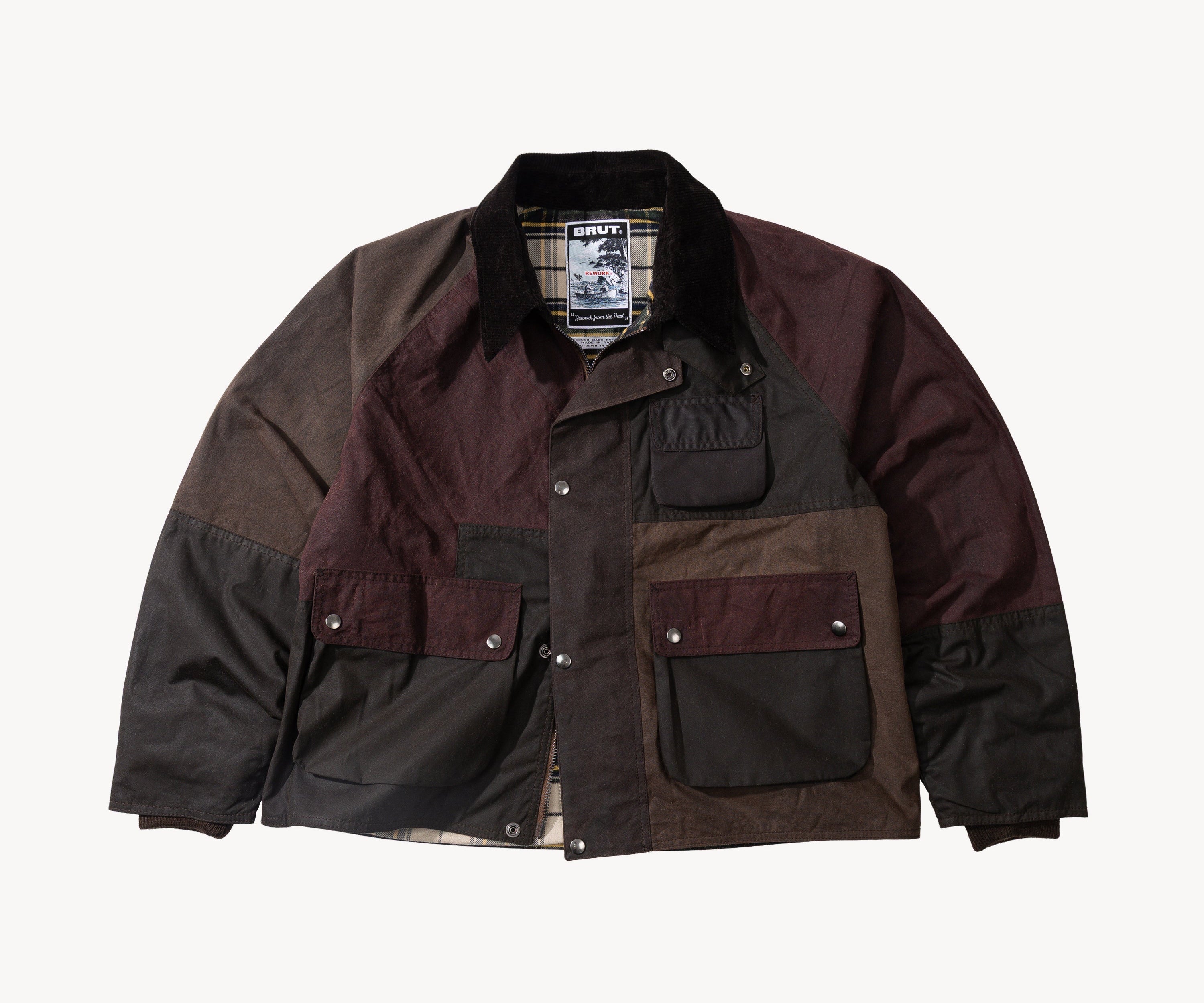 REWORK® FLY WAX JACKET - N° 052 Coats & Jackets LARGE / BROWN - BRUT Clothing US