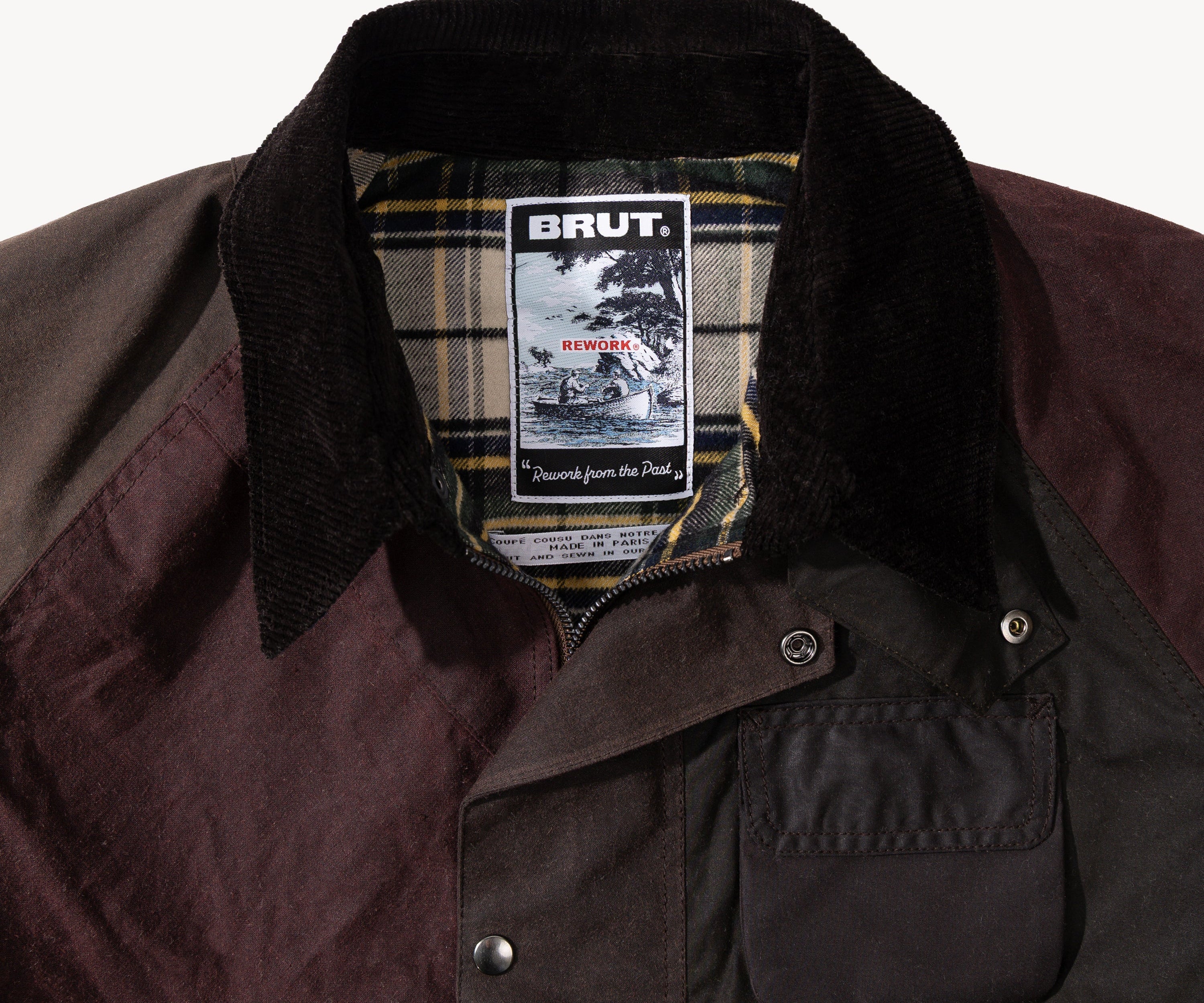 REWORK® FLY WAX JACKET - N° 052 Coats & Jackets LARGE / BROWN - BRUT Clothing US