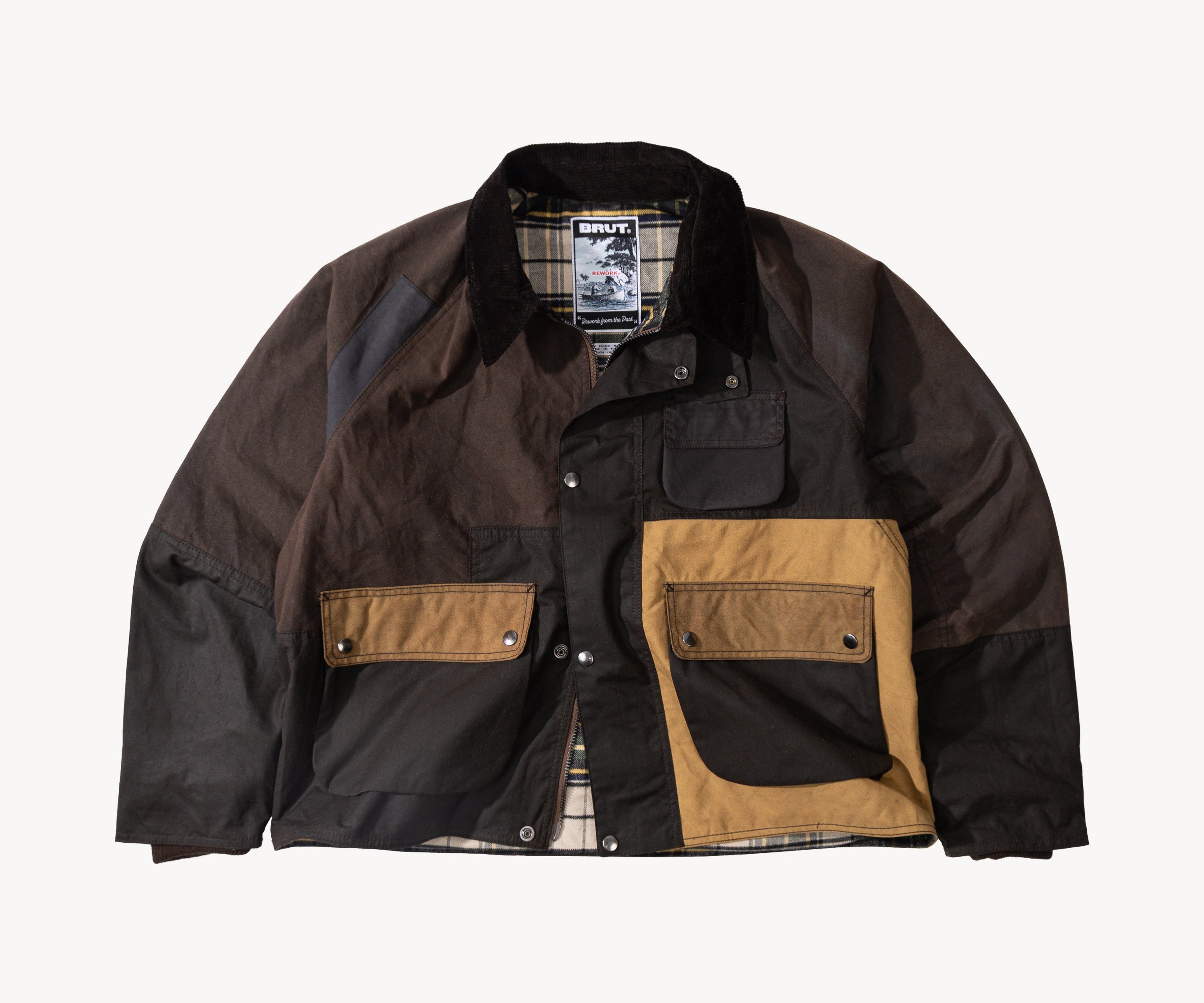 REWORK® FLY WAX JACKET - N° 053 Coats & Jackets LARGE / BROWN - BRUT Clothing US