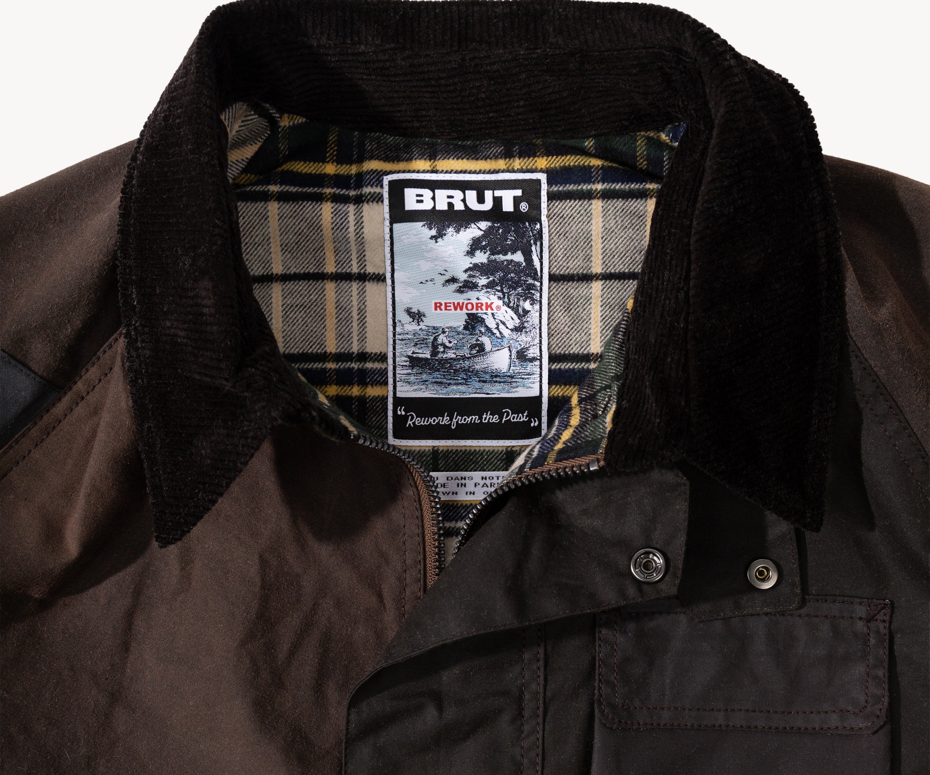 REWORK® FLY WAX JACKET - N° 053 Coats & Jackets LARGE / BROWN - BRUT Clothing US