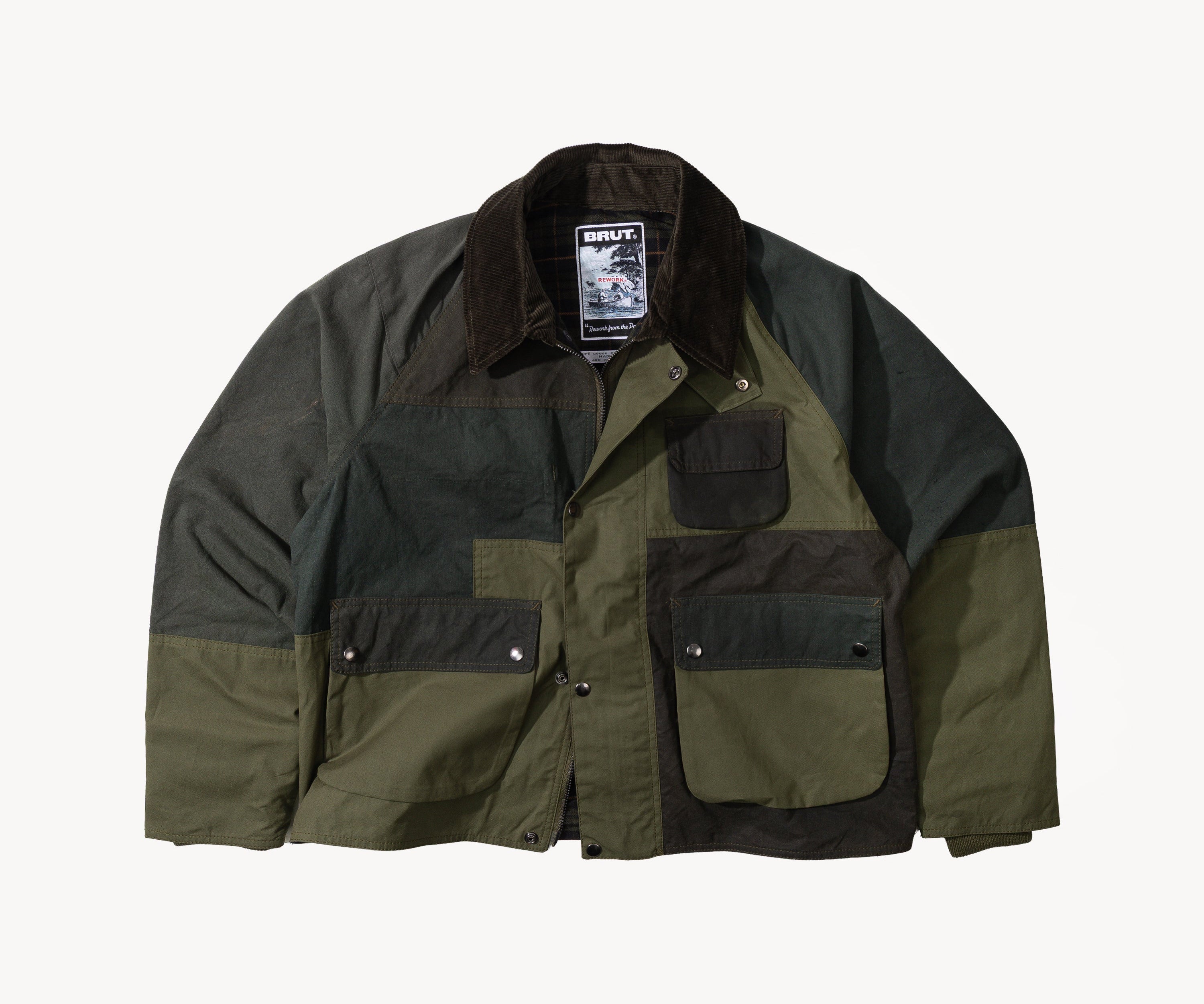 REWORK® FLY WAX JACKET - N° 018 Coats & Jackets MEDIUM / GREEN - BRUT Clothing US
