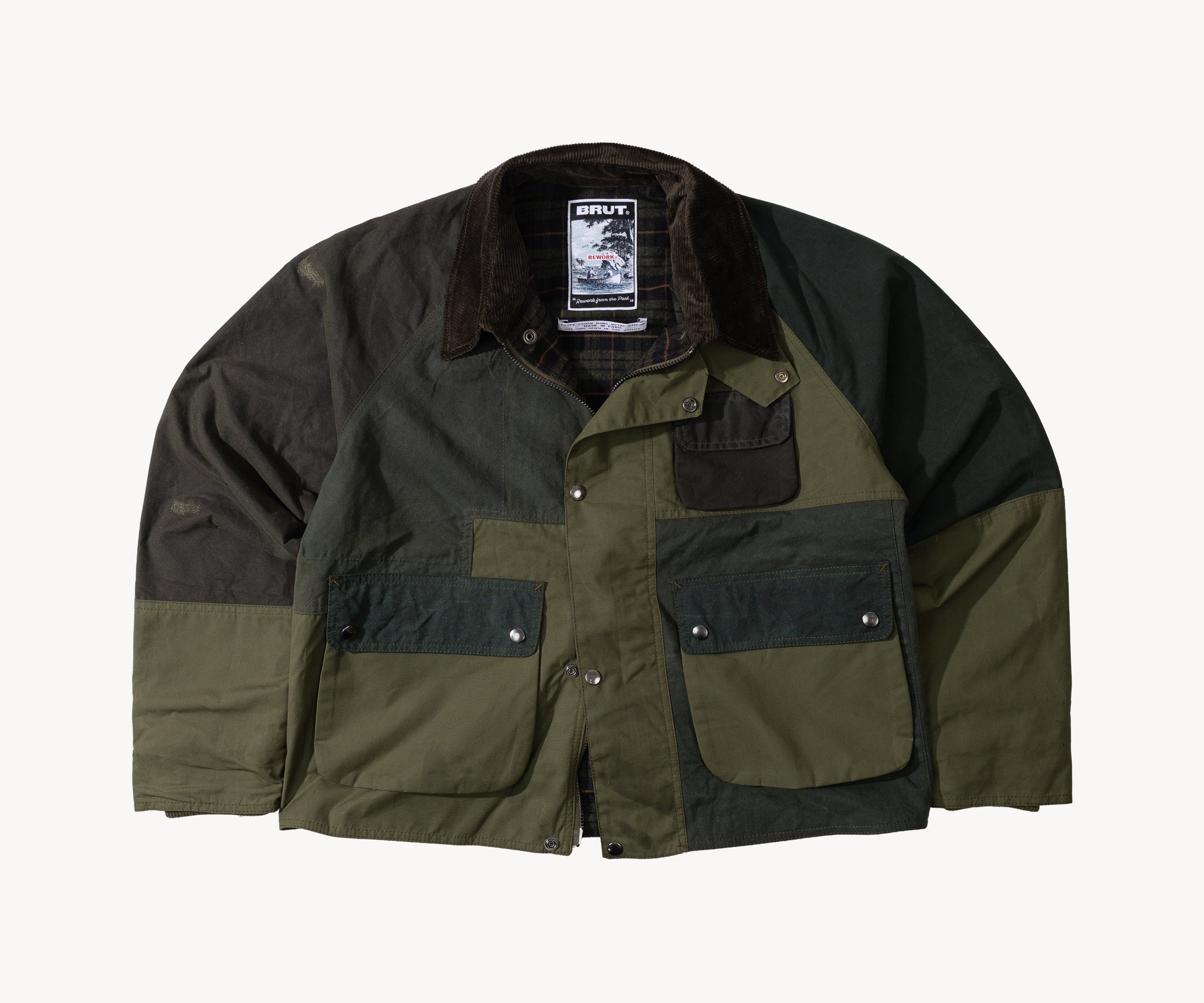 REWORK® FLY WAX JACKET - N° 019 Coats & Jackets MEDIUM / GREEN - BRUT Clothing US