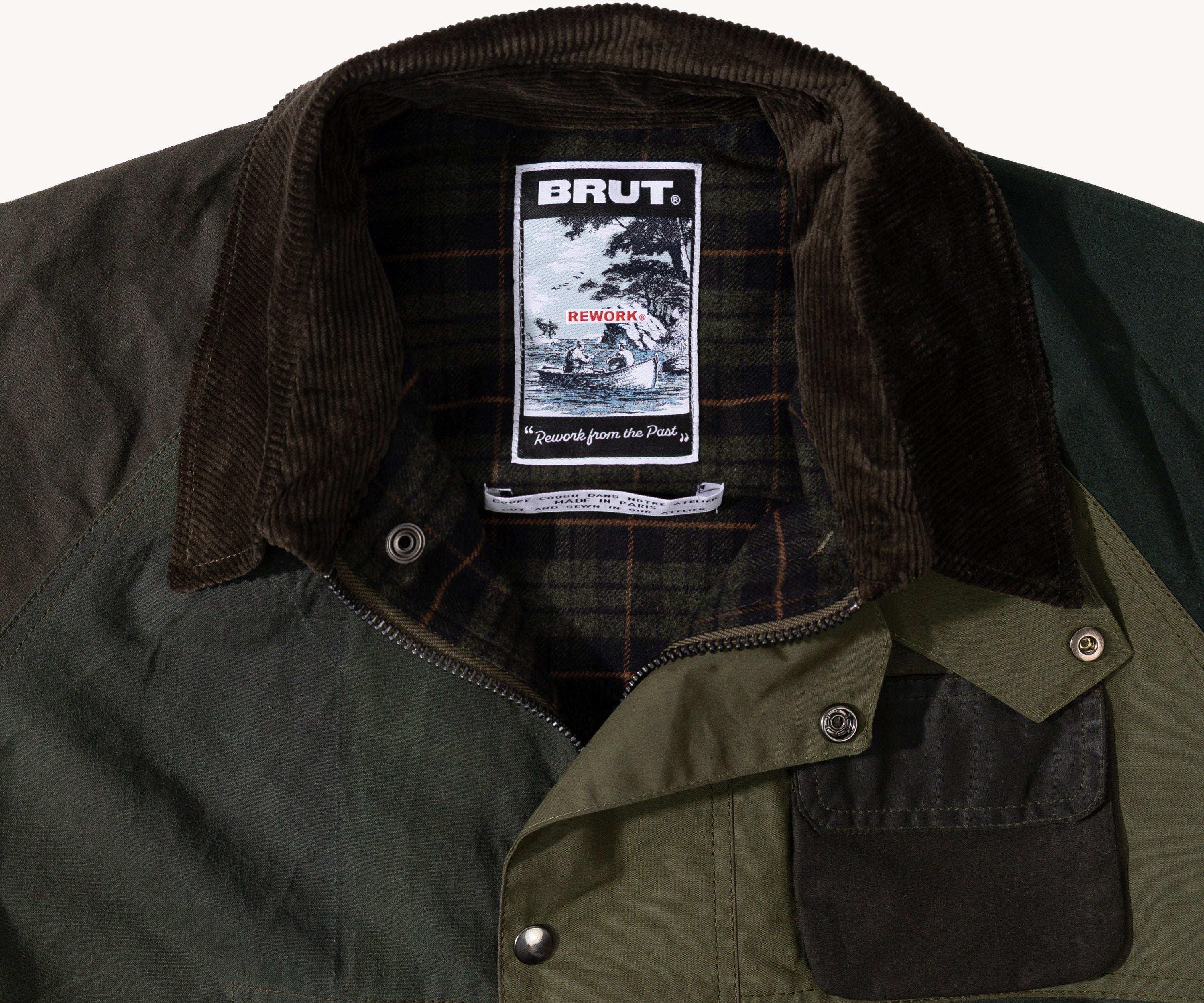 REWORK® FLY WAX JACKET - N° 019 Coats & Jackets MEDIUM / GREEN - BRUT Clothing US
