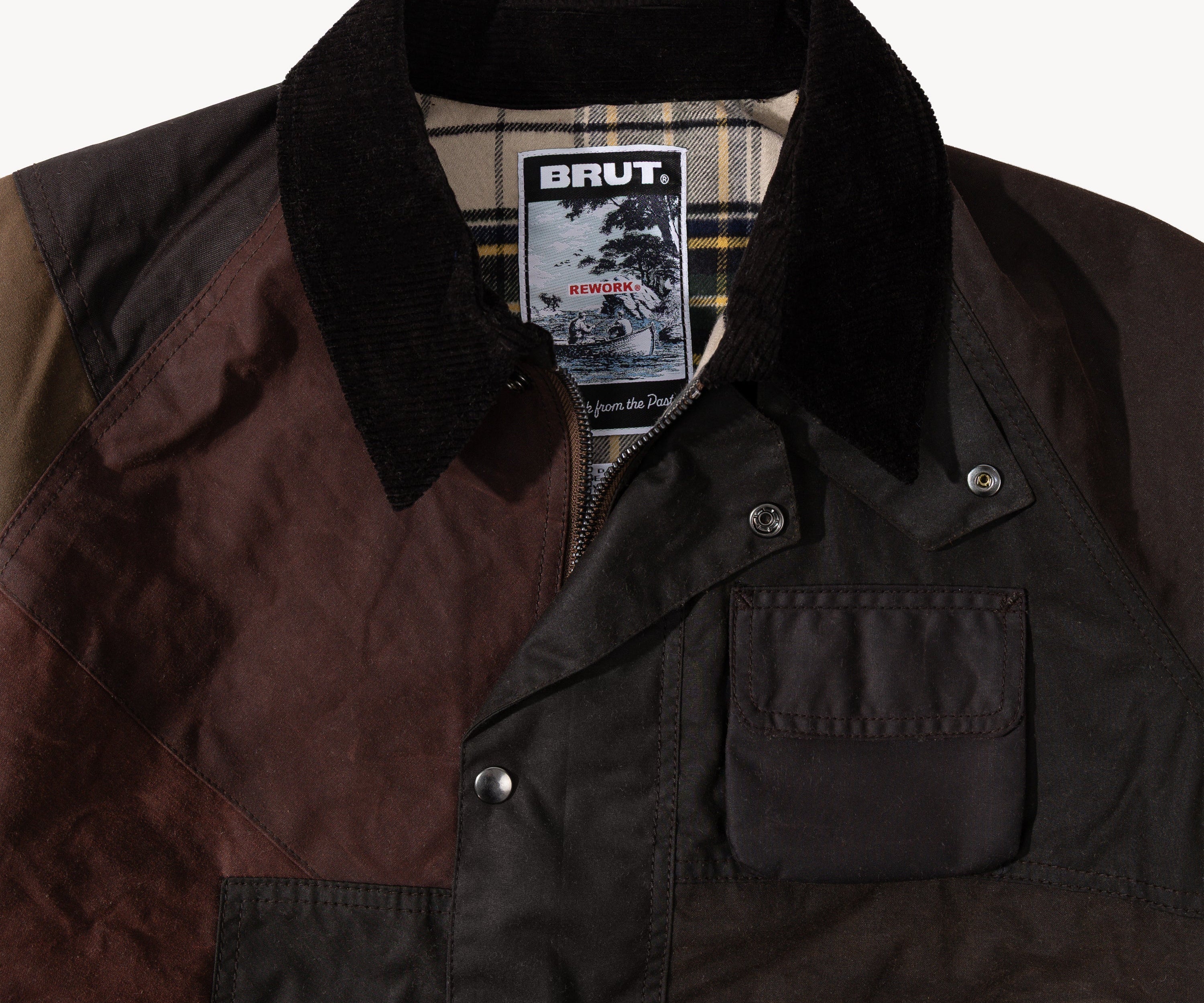 REWORK® FLY WAX JACKET - N° 030 Coats & Jackets MEDIUM / BROWN - BRUT Clothing US