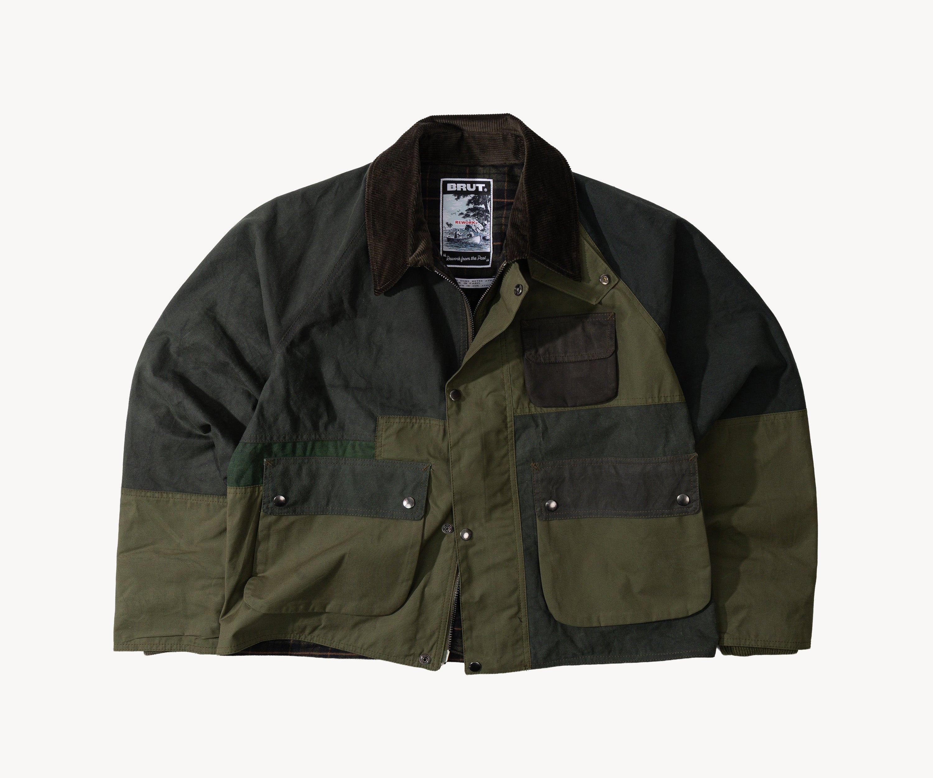 REWORK® FLY WAX JACKET - N° 021 Coats & Jackets MEDIUM / GREEN - BRUT Clothing US