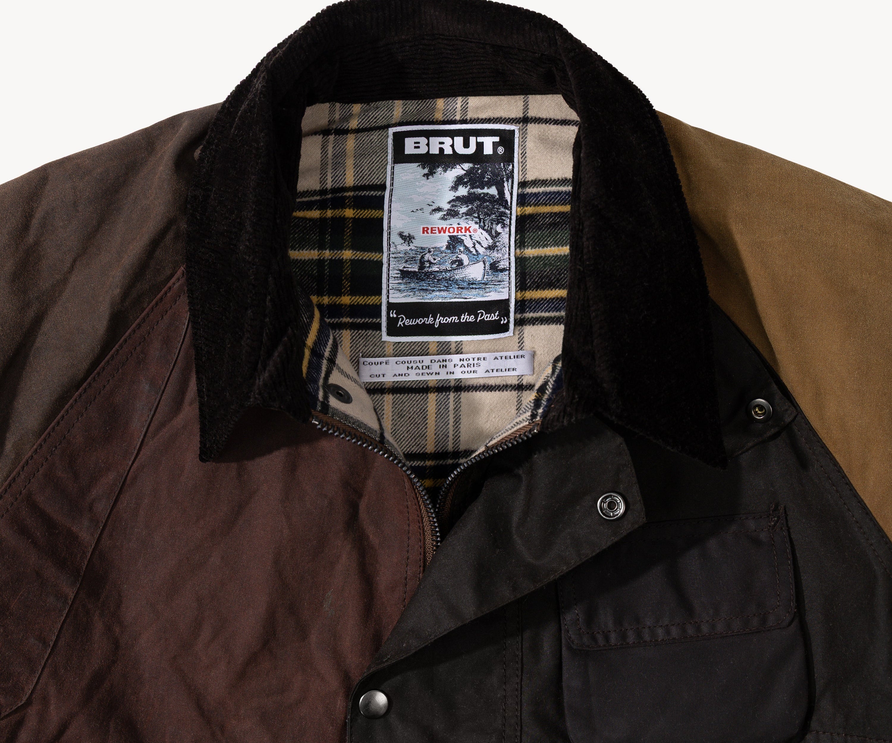 REWORK® FLY WAX JACKET - N° 032 Coats & Jackets MEDIUM / BROWN - BRUT Clothing US