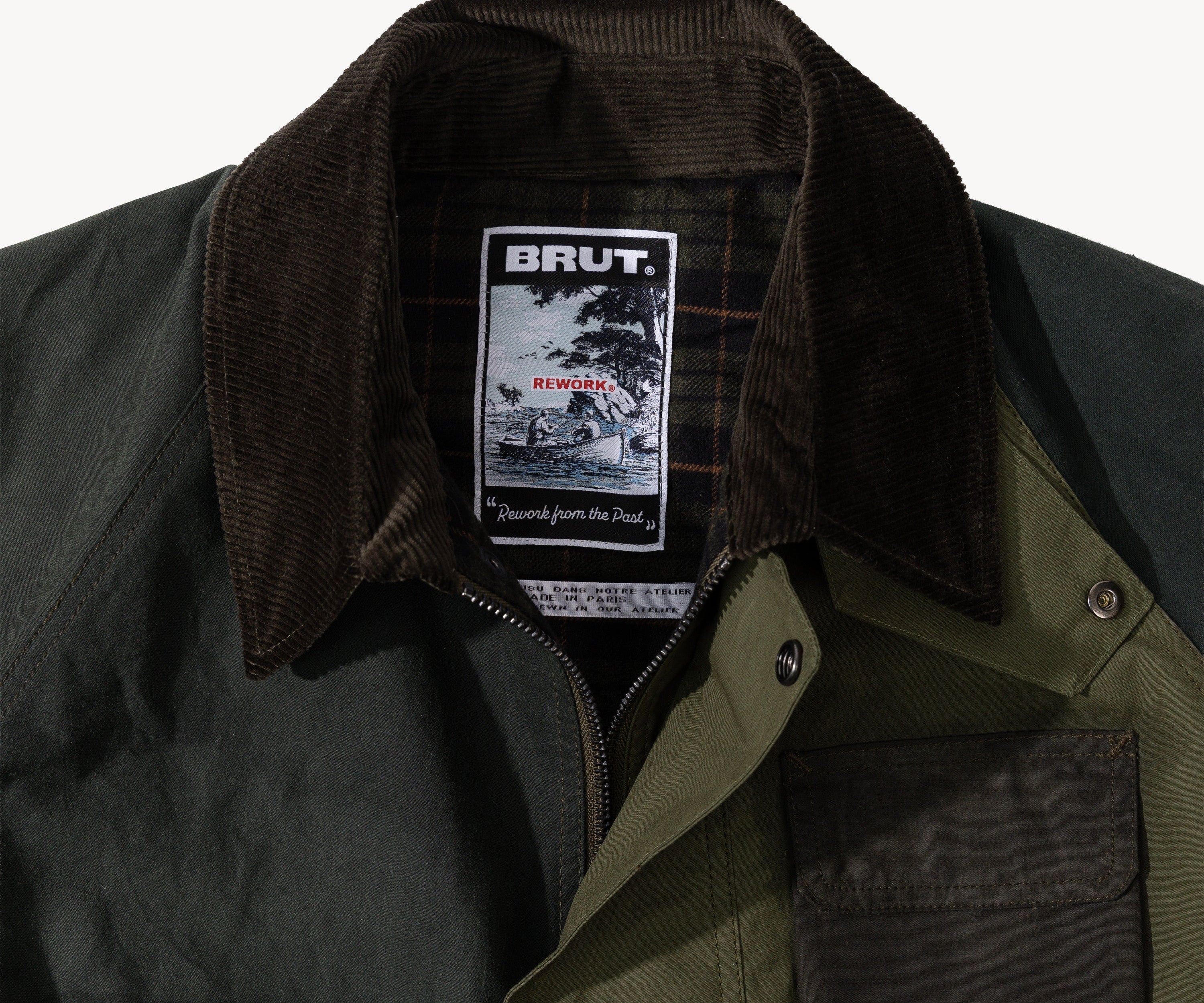 REWORK® FLY WAX JACKET - N° 021 Coats & Jackets MEDIUM / GREEN - BRUT Clothing US
