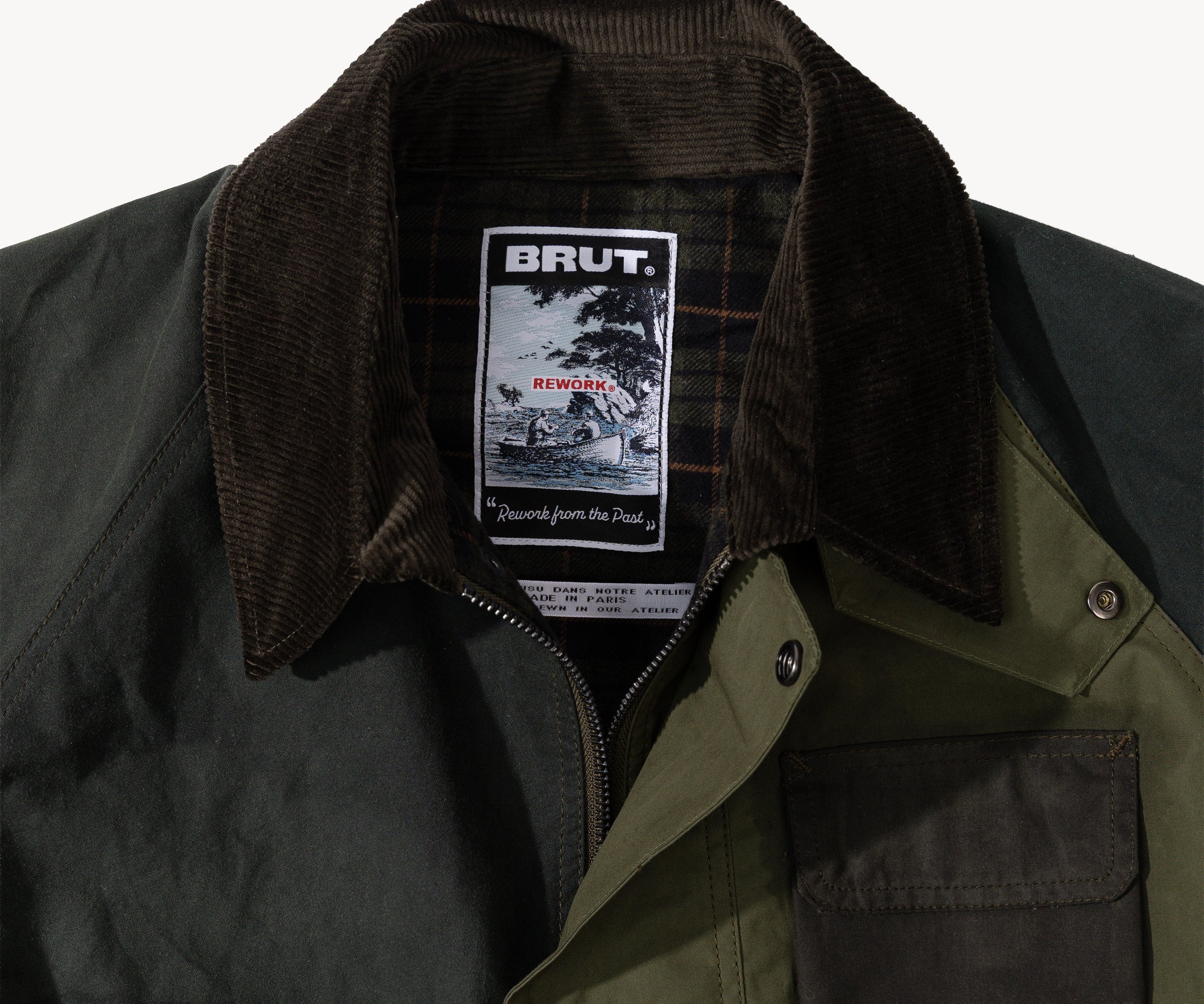 REWORK® FLY WAX JACKET - N° 021 Coats & Jackets MEDIUM / GREEN - BRUT Clothing US