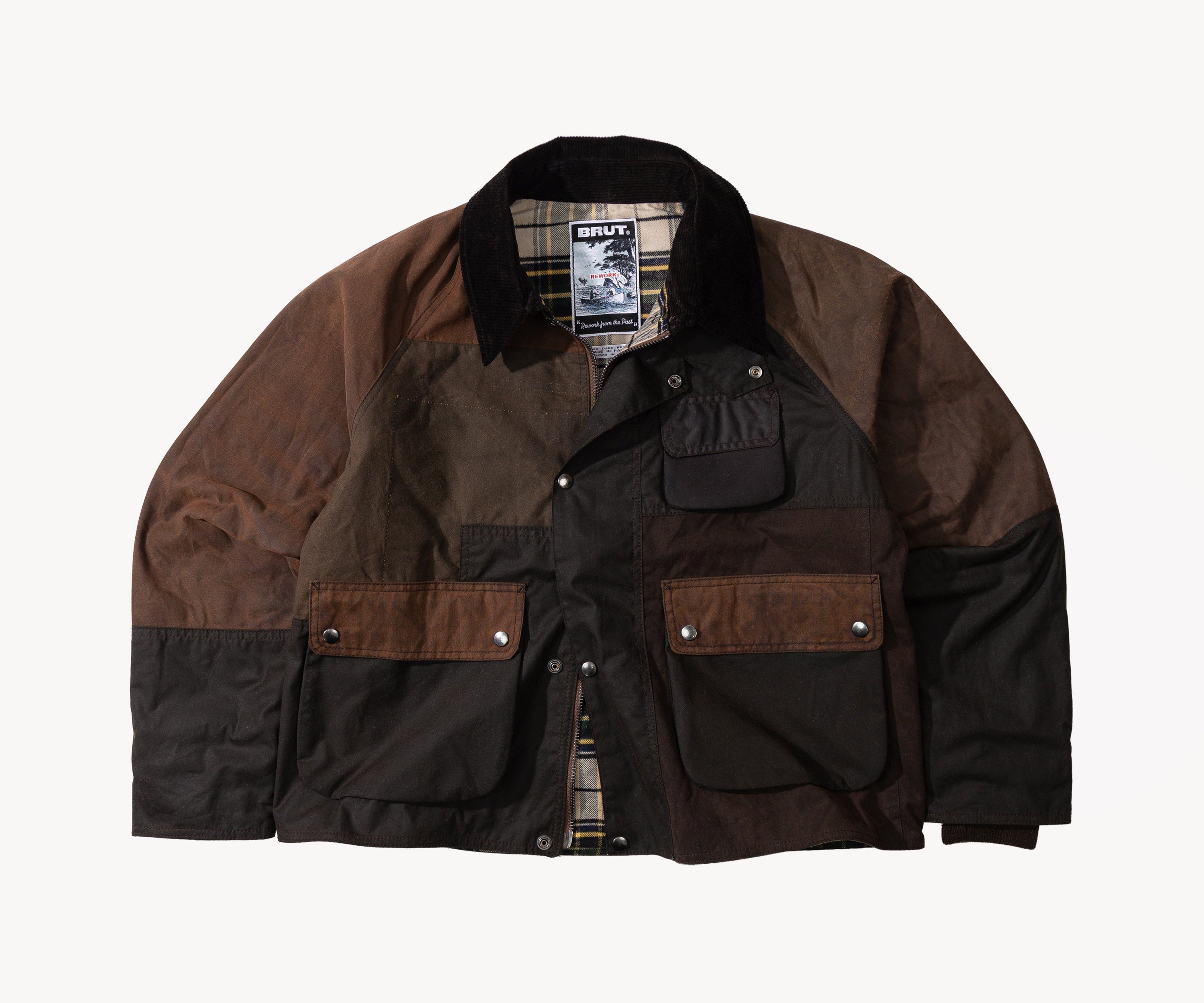 REWORK® FLY WAX JACKET - N° 033 Coats & Jackets MEDIUM / BROWN - BRUT Clothing US