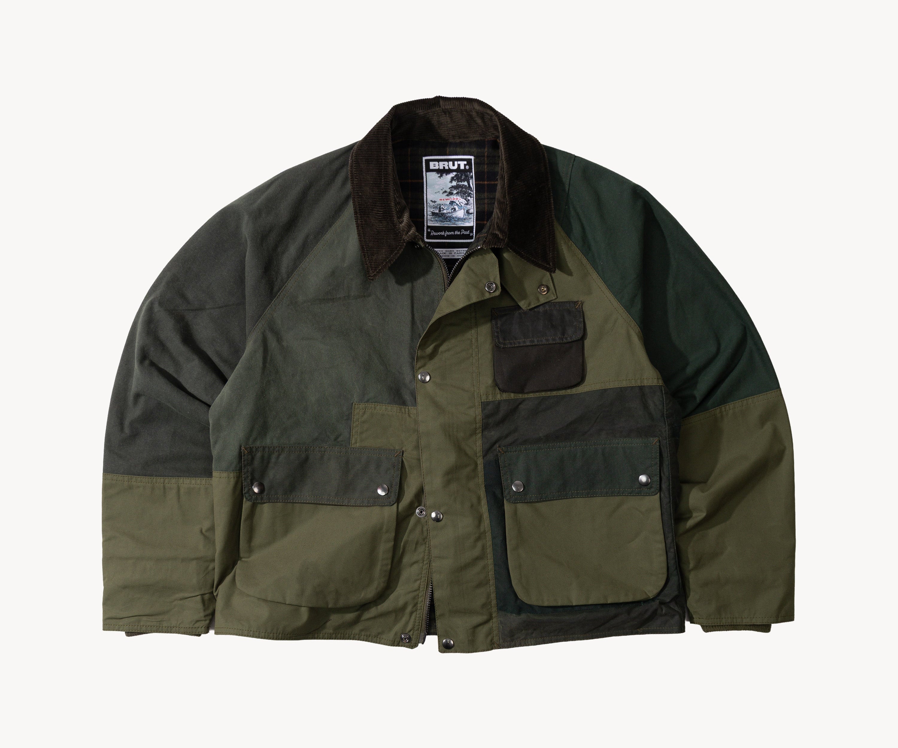 REWORK® FLY WAX JACKET - N° 022 Coats & Jackets MEDIUM / GREEN - BRUT Clothing US