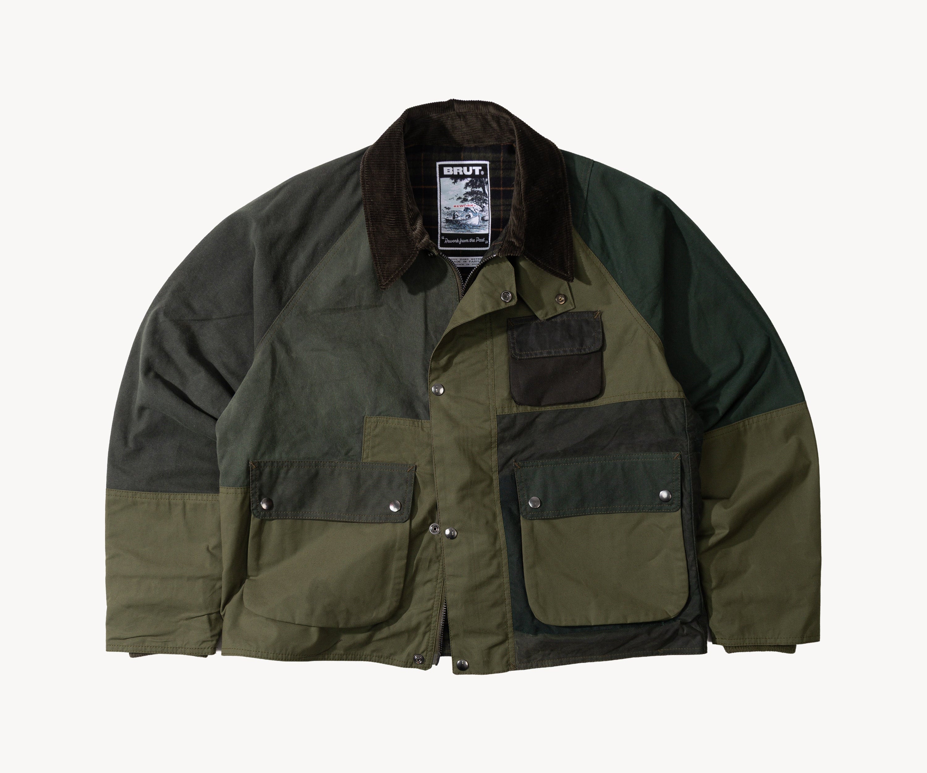 REWORK® FLY WAX JACKET - N° 022 Coats & Jackets MEDIUM / GREEN - BRUT Clothing US