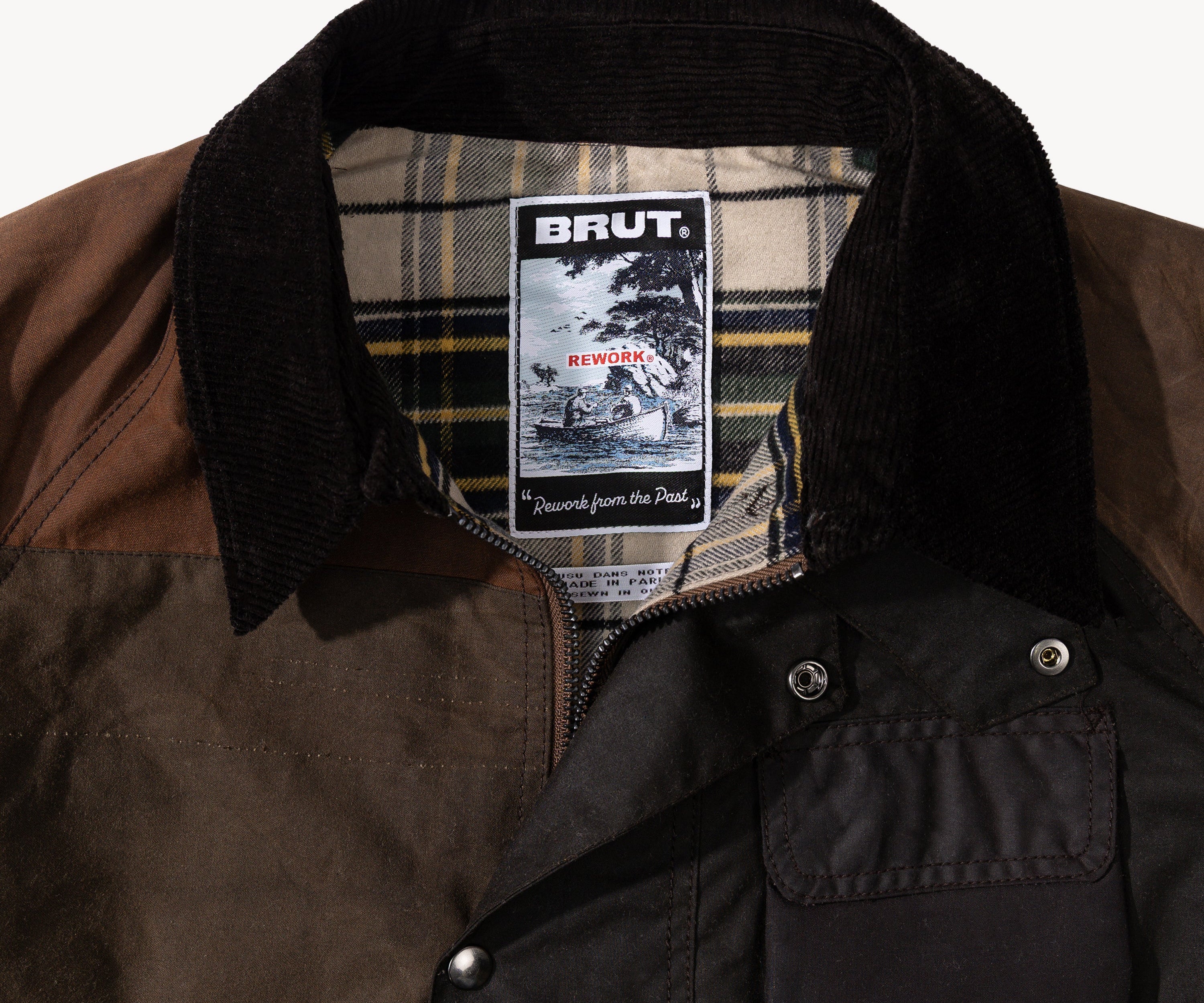 REWORK® FLY WAX JACKET - N° 033 Coats & Jackets MEDIUM / BROWN - BRUT Clothing US