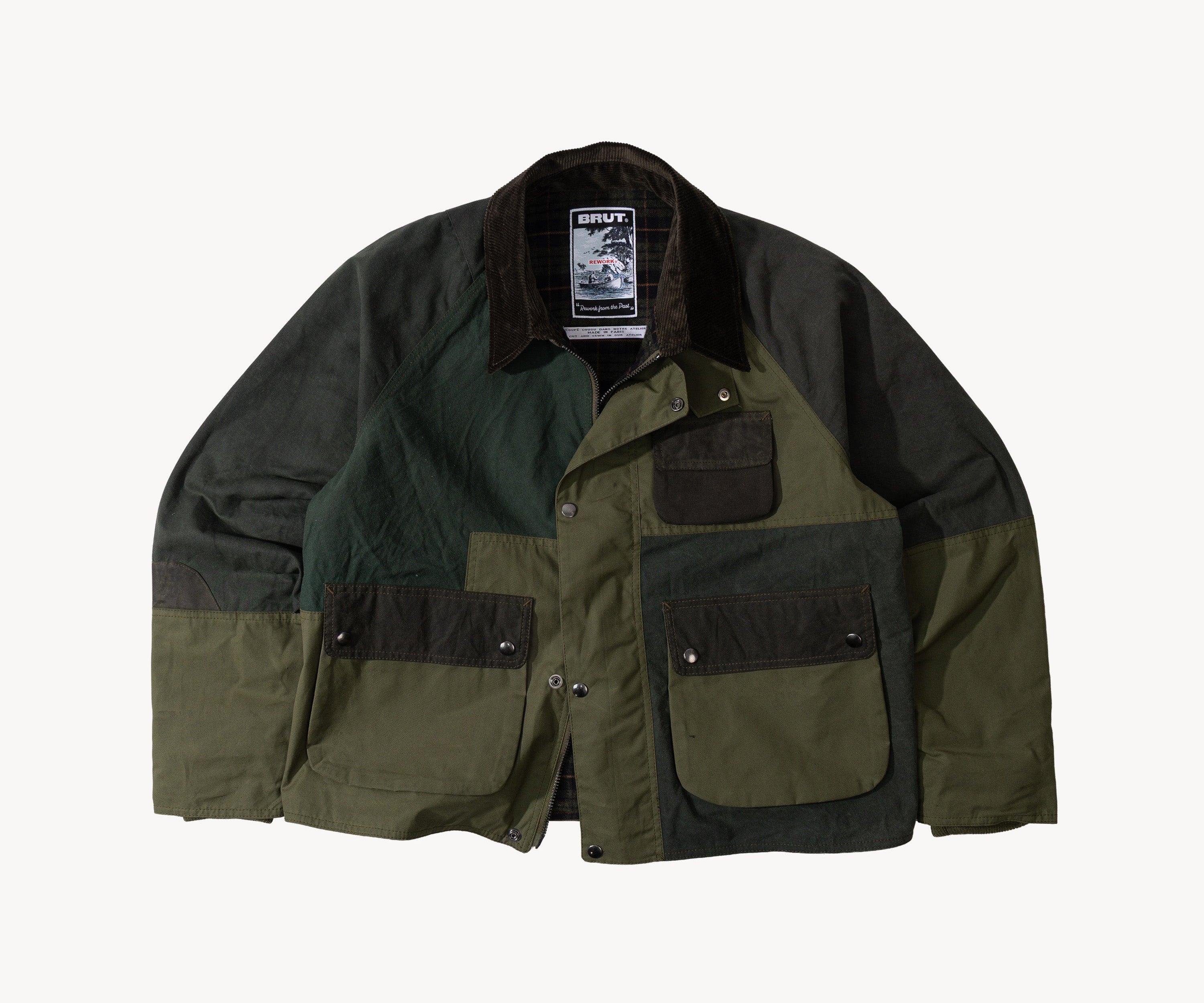 REWORK® FLY WAX JACKET - N° 023 Coats & Jackets MEDIUM / GREEN - BRUT Clothing US
