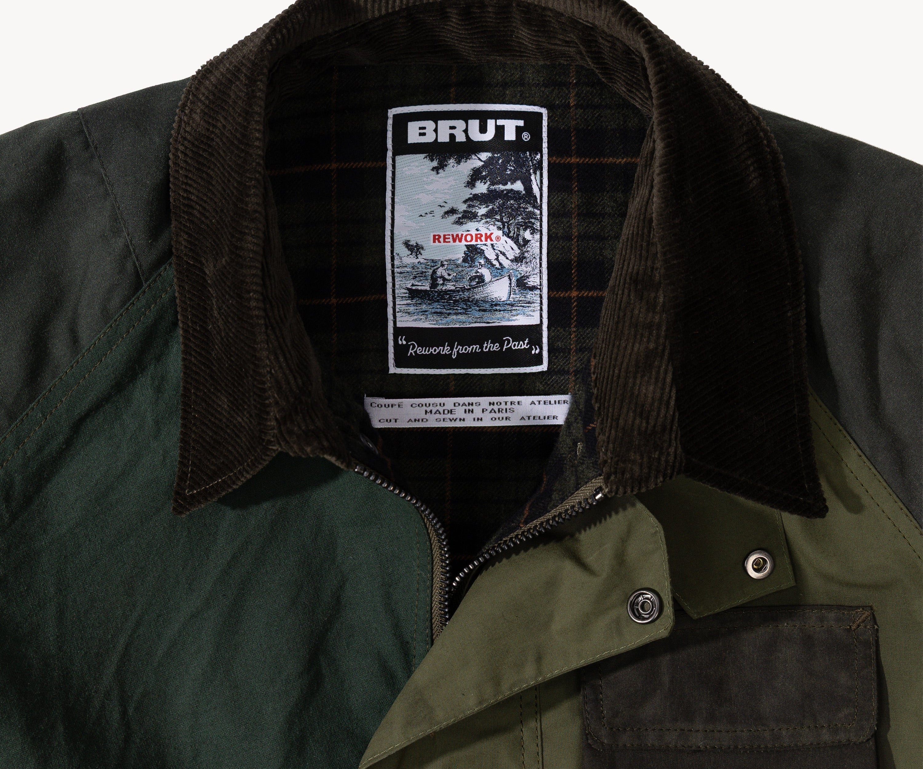 REWORK® FLY WAX JACKET - N° 023 Coats & Jackets MEDIUM / GREEN - BRUT Clothing US