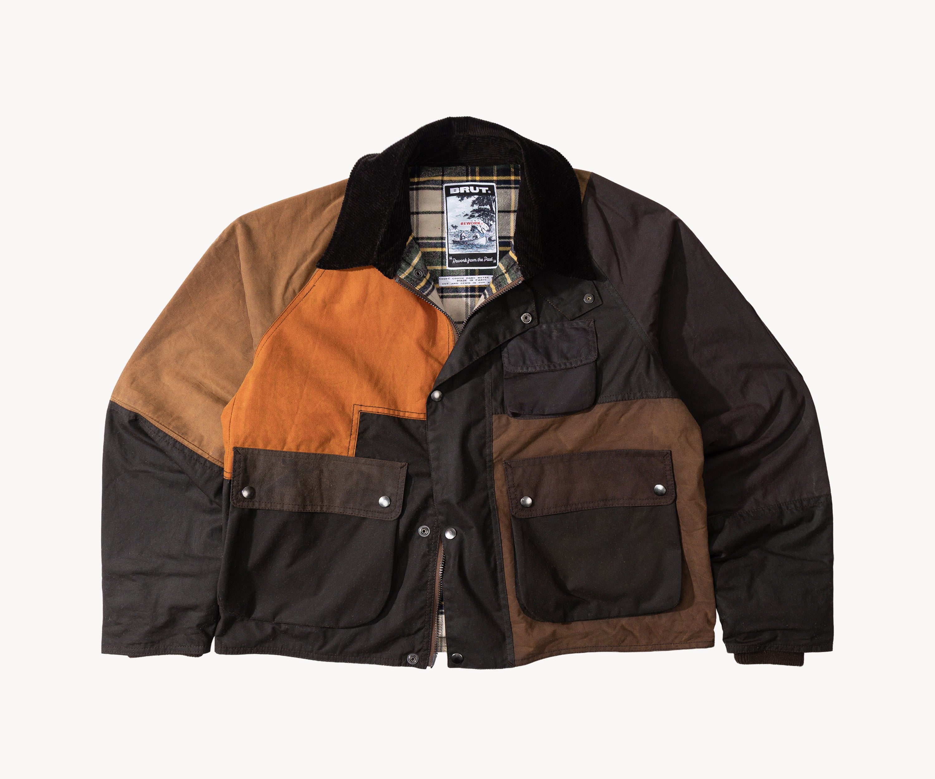 REWORK® FLY WAX JACKET - N° 009 Coats & Jackets SMALL / BROWN - BRUT Clothing US