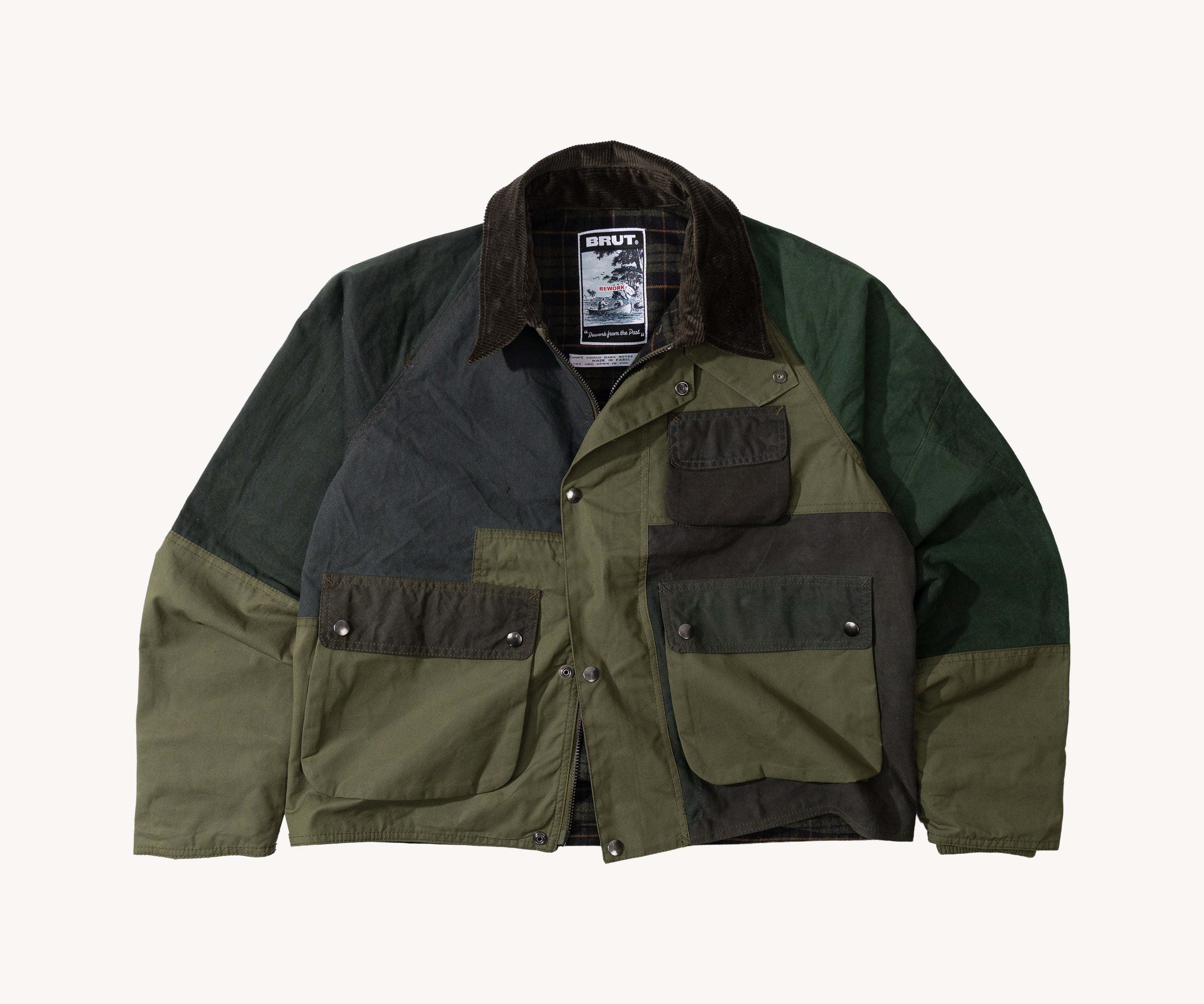REWORK® FLY WAX JACKET - N° 004 Coats & Jackets SMALL / GREEN - BRUT Clothing US