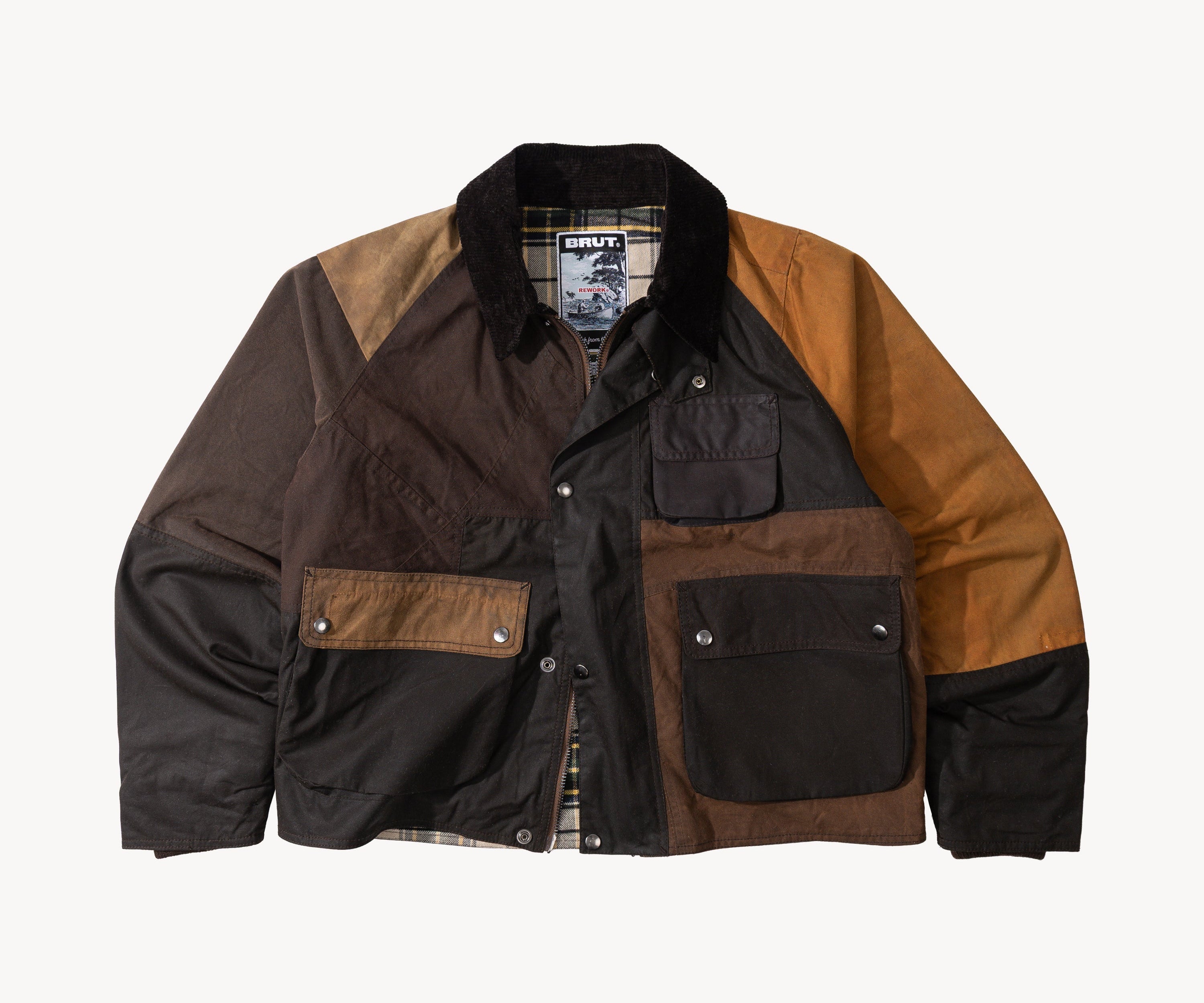 REWORK® FLY WAX JACKET - N° 010 Coats & Jackets SMALL / BROWN - BRUT Clothing US