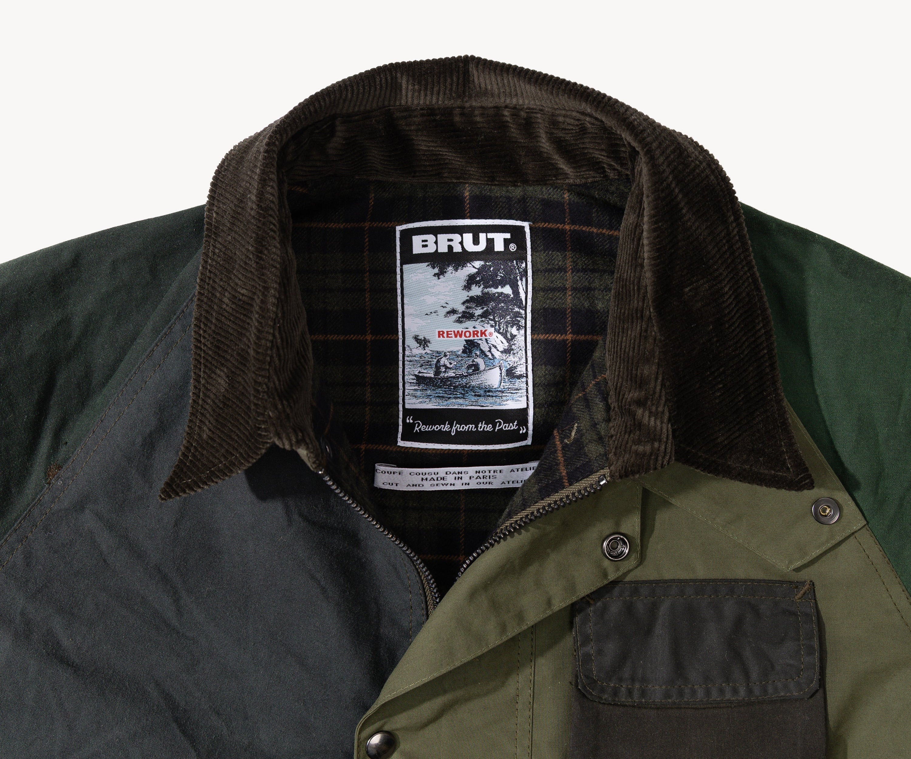 REWORK® FLY WAX JACKET - N° 004 Coats & Jackets SMALL / GREEN - BRUT Clothing US